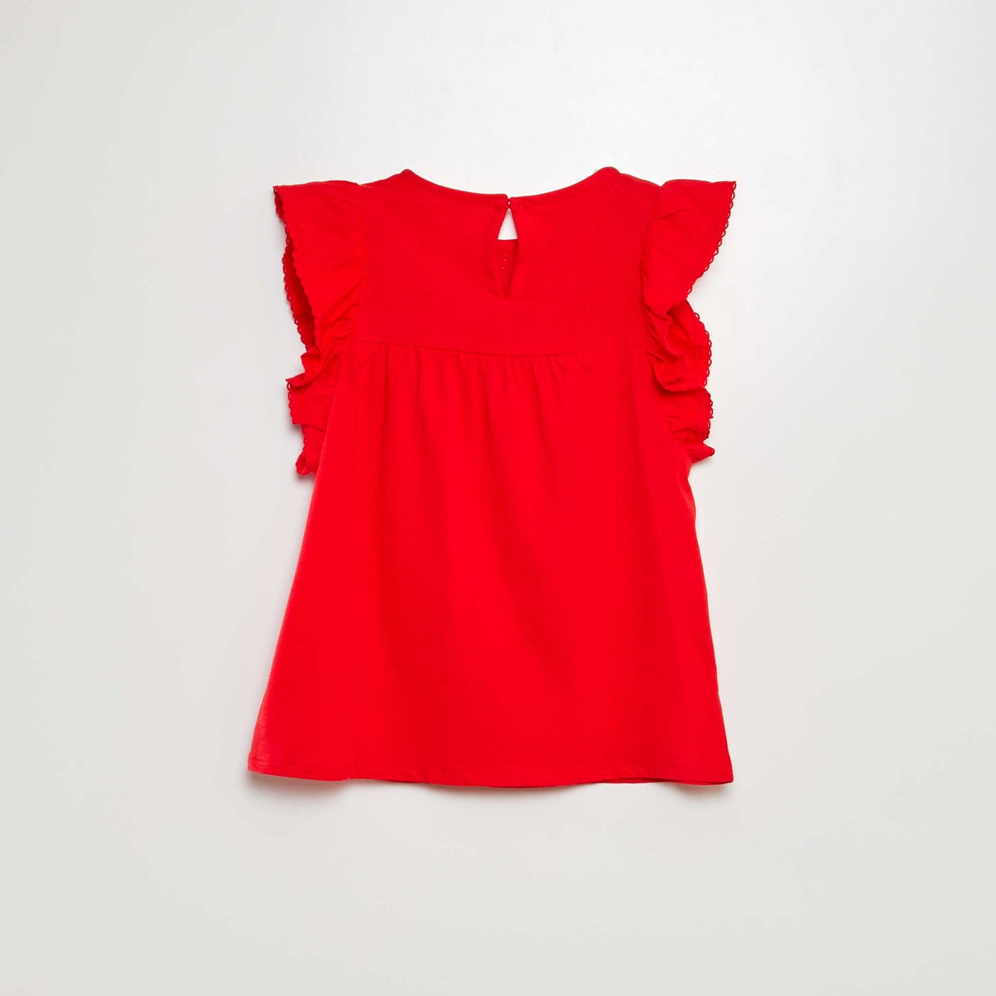 T-shirt en broderie anglaise ROUGE