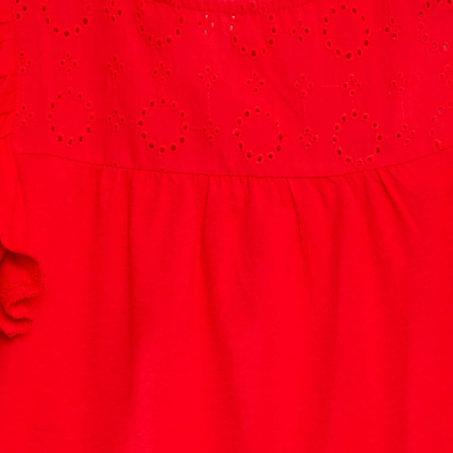 T-shirt en broderie anglaise ROUGE