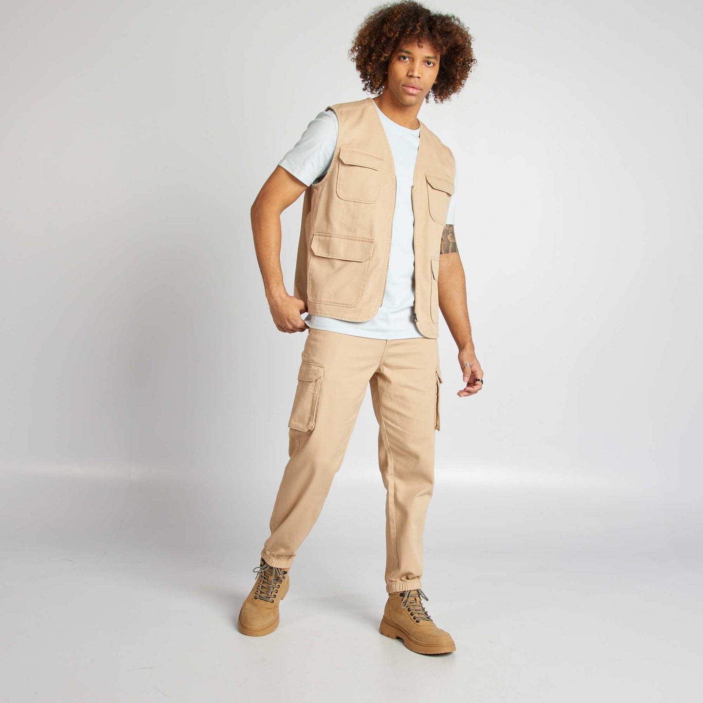 Pantalon multipoches BEIGE