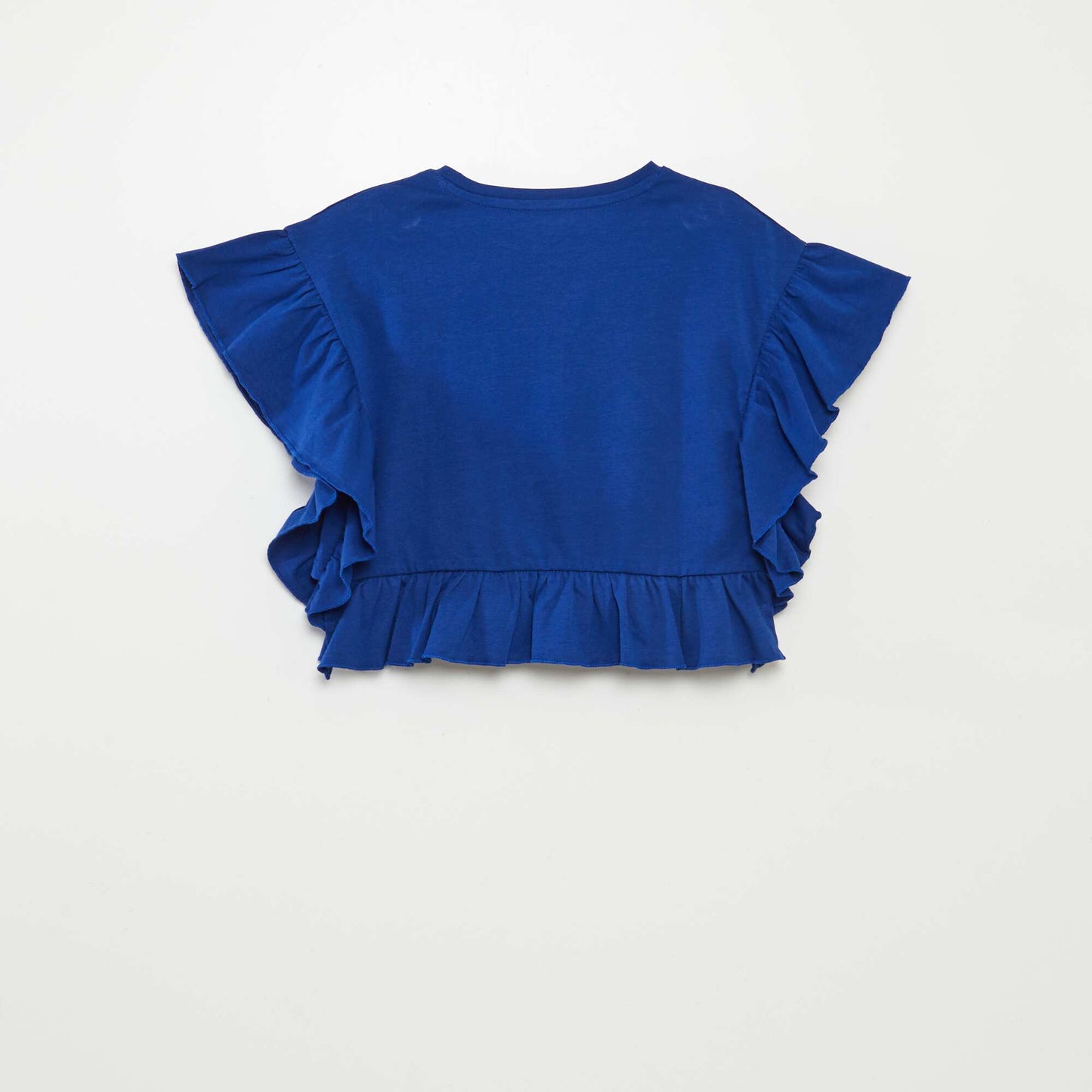 T-shirt à volants avec print BLEU