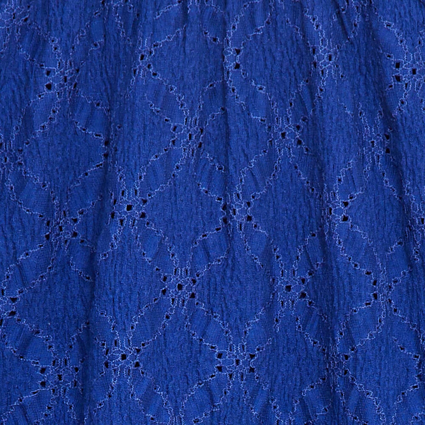 Top ajouré à manches volantées BLEU