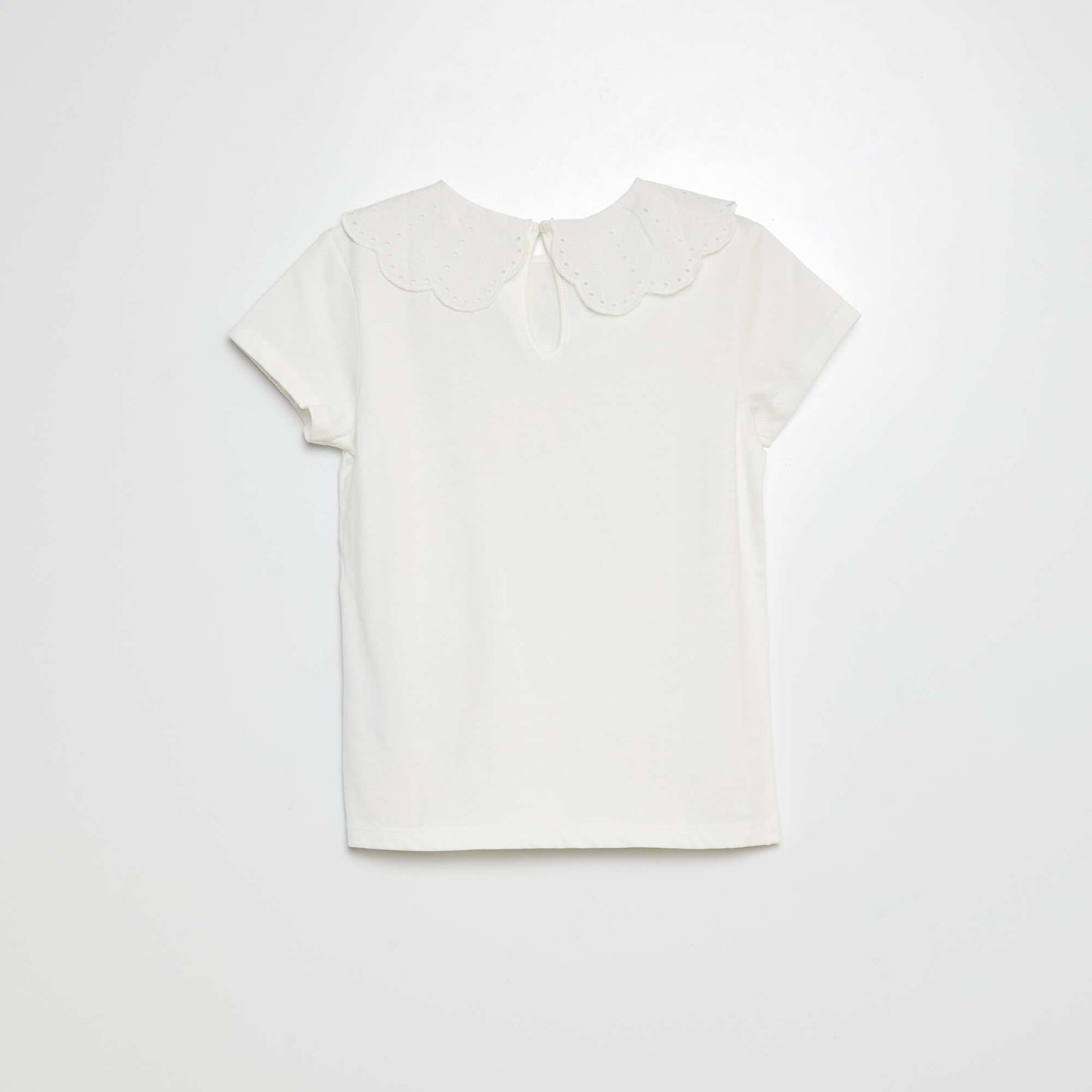 T-shirt à manches courtes avec broderies anglaises BLANC
