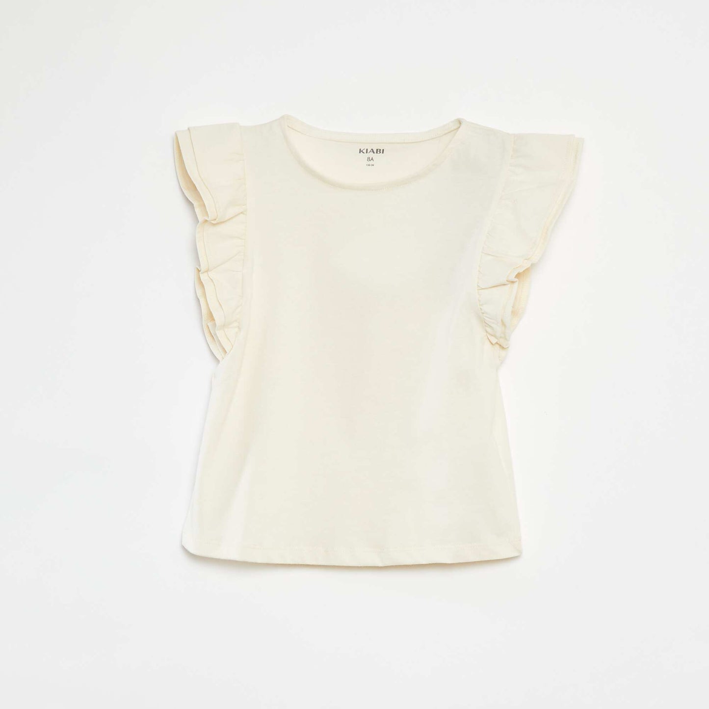 T-shirt à manches courtes volantées BLANC
