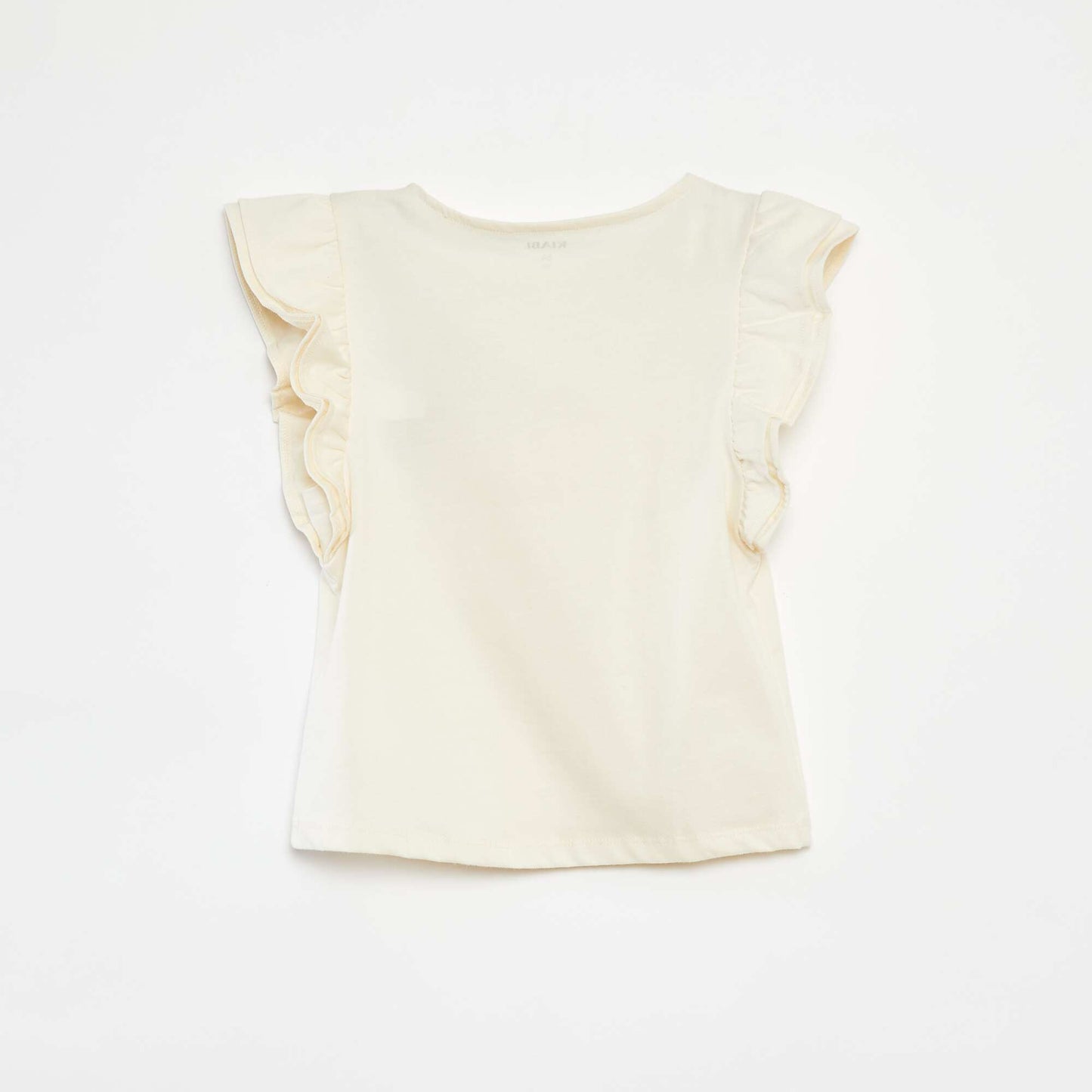 T-shirt à manches courtes volantées BLANC
