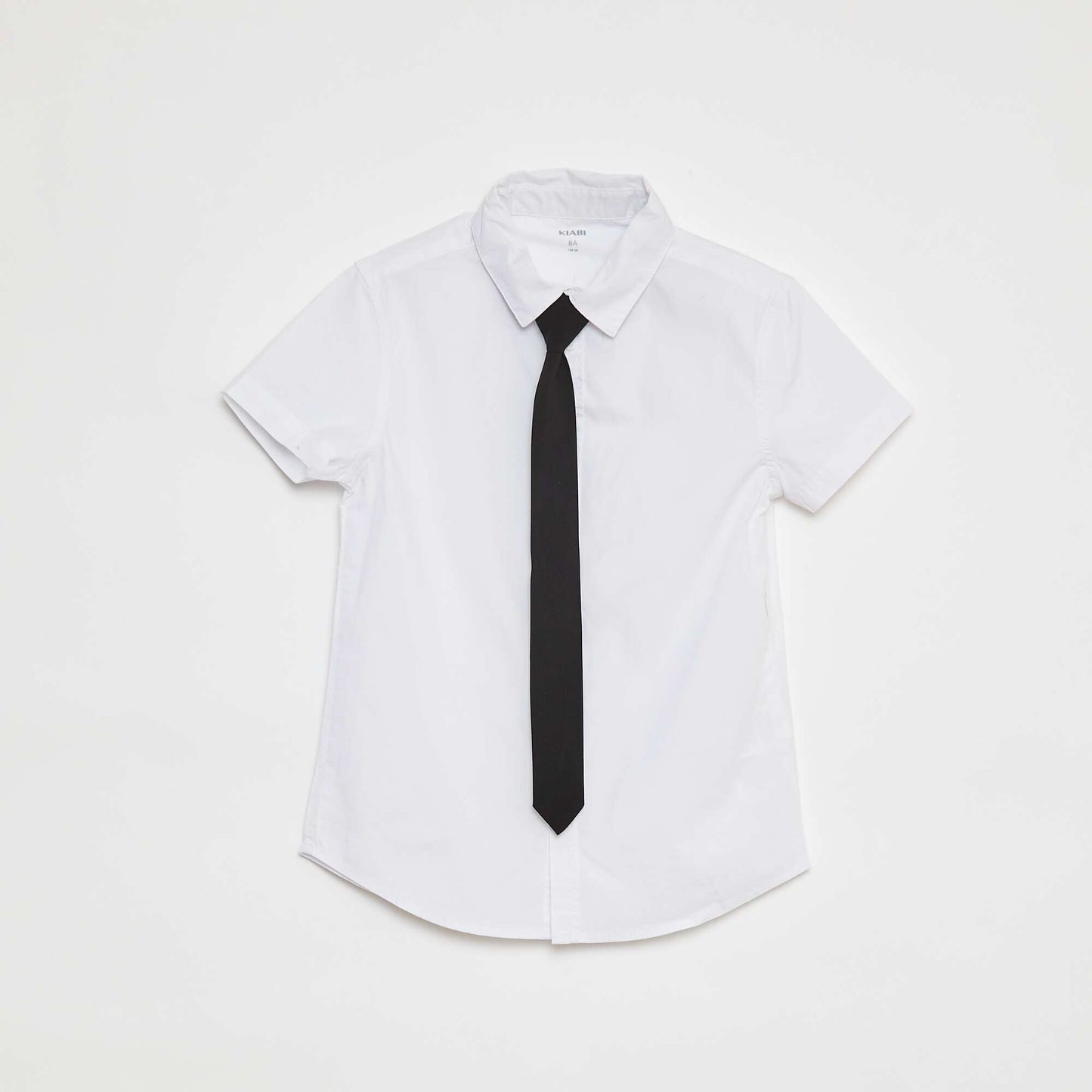 Chemise à manches courtes avec cravate BLANC