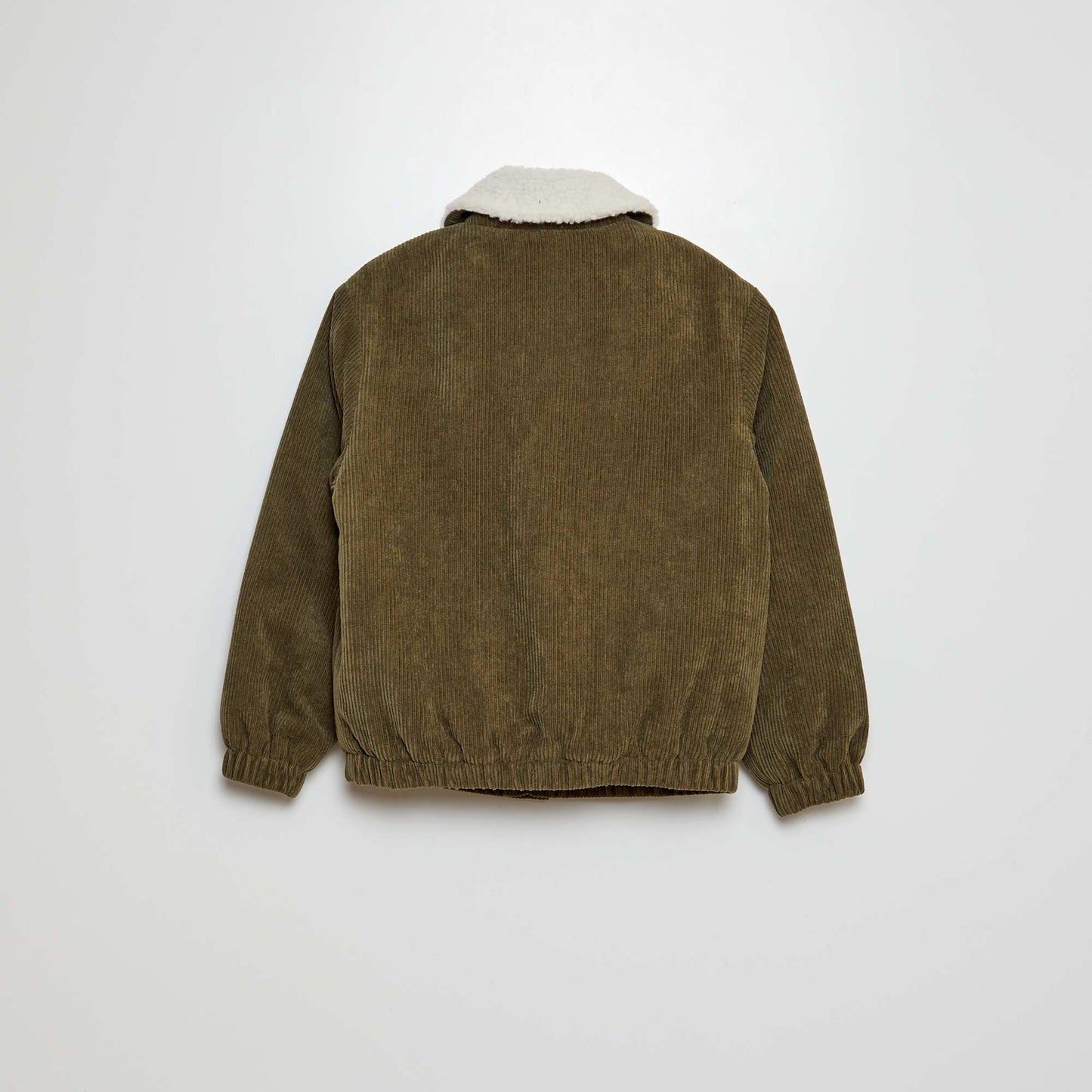 Blouson côtelé effet moutonné KAKI