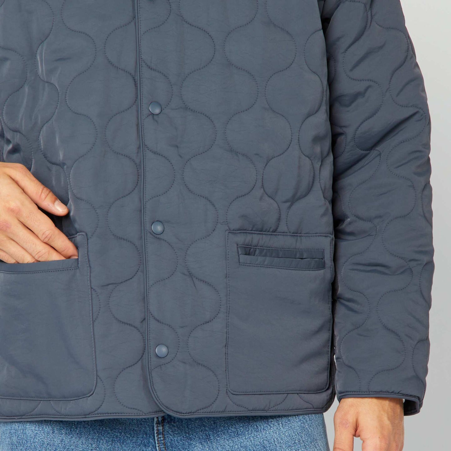 Doudoune quiltée manches amovibles BLEU MARINE