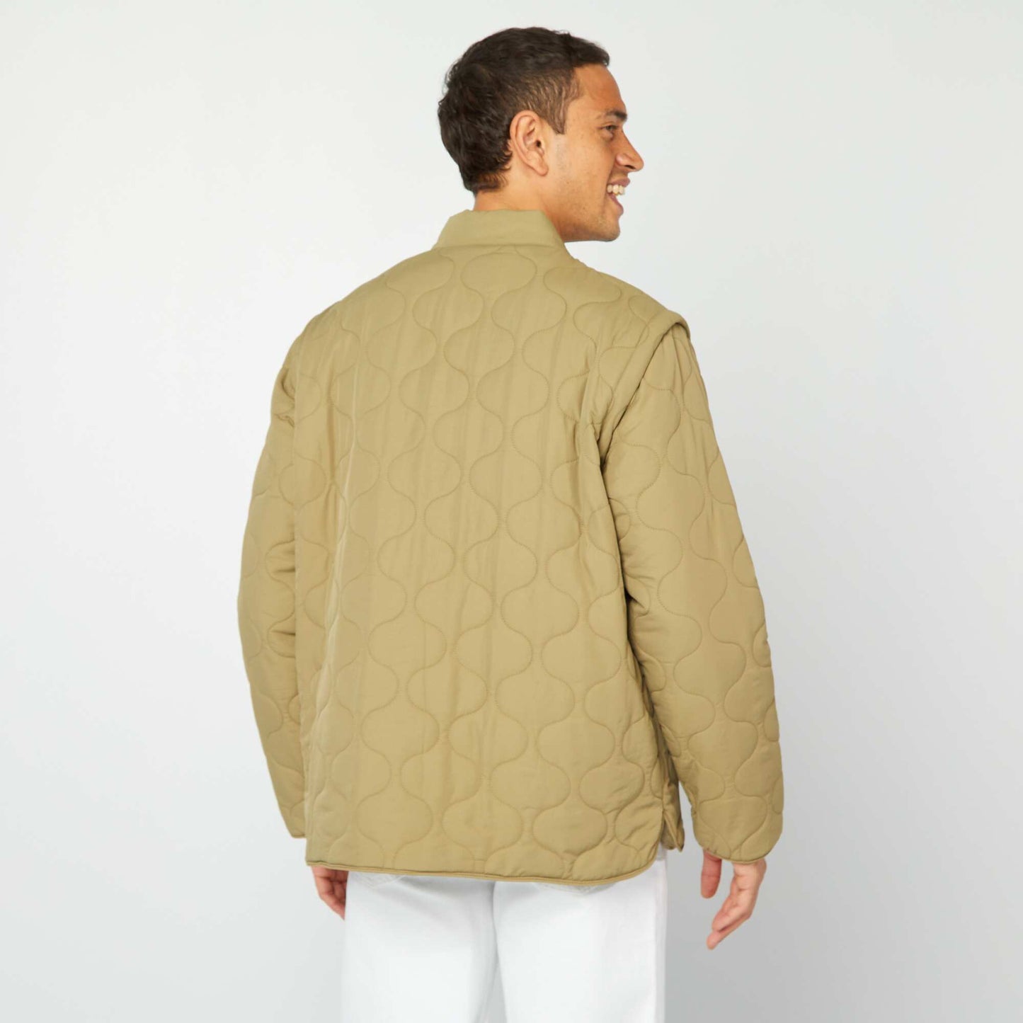 Doudoune quiltée manches amovibles KAKI