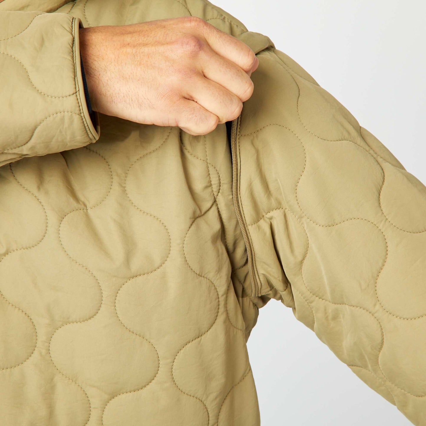 Doudoune quiltée manches amovibles KAKI