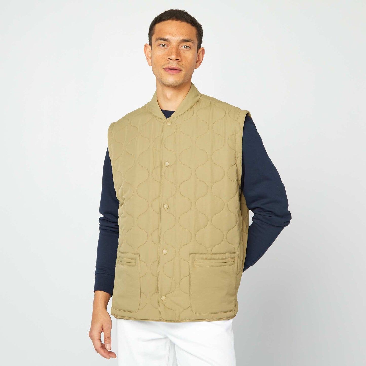 Doudoune quiltée manches amovibles KAKI