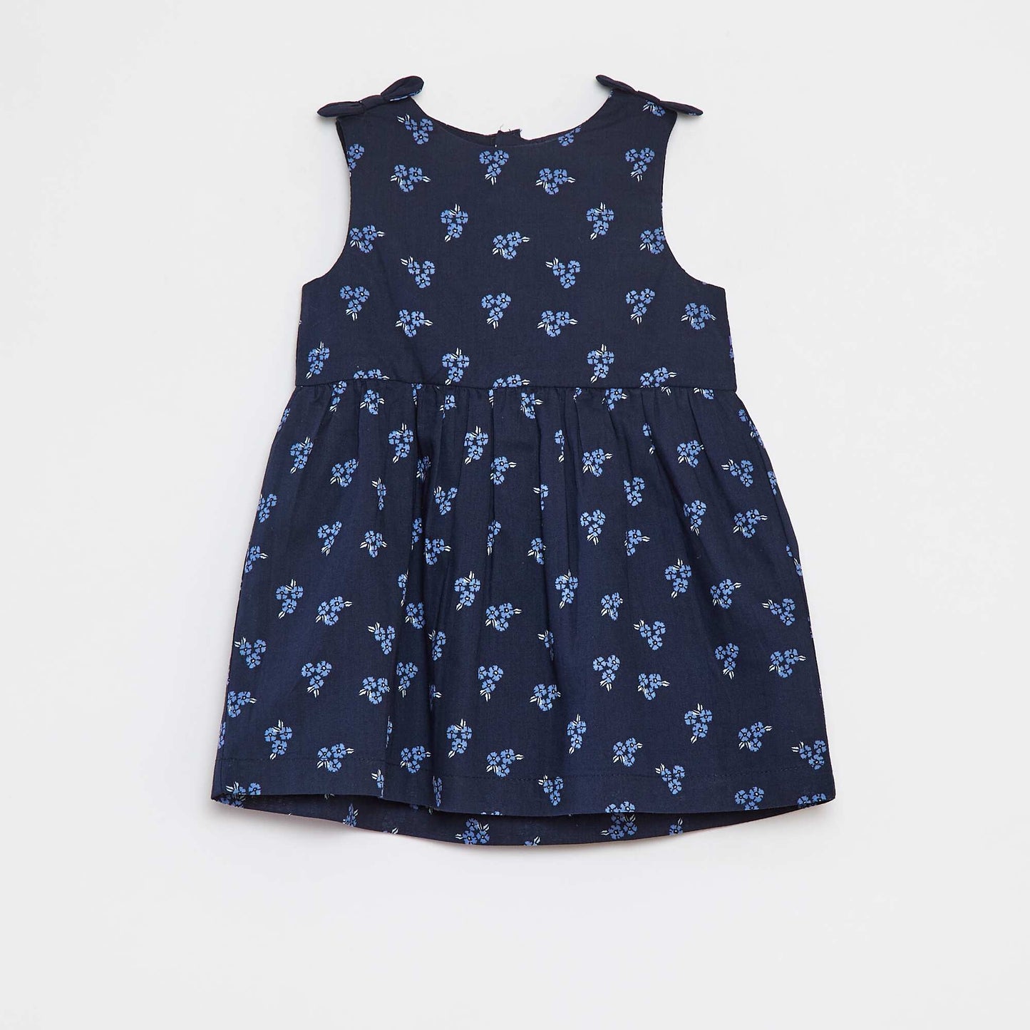 Robe sans manches en voile de coton BLEU