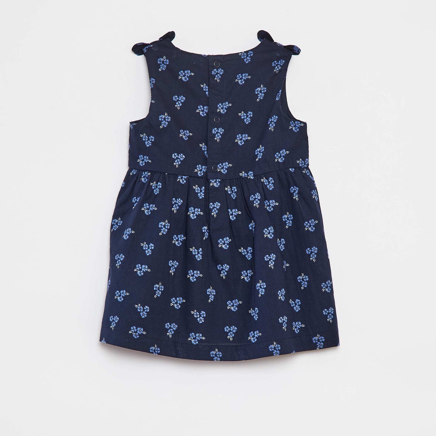 Robe sans manches en voile de coton BLEU