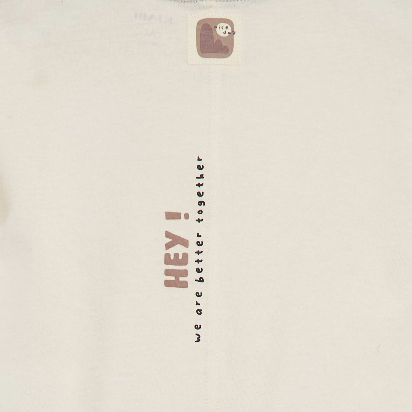 T-shirt imprimé en relief BEIGE