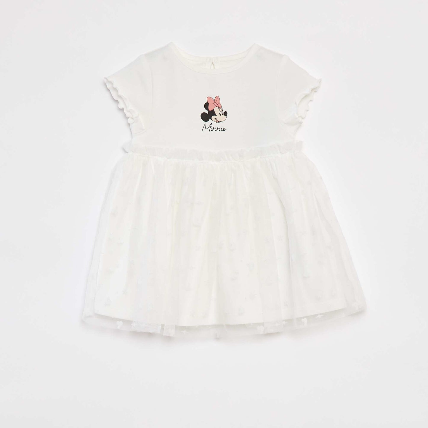 Robe 'Disney' à manches courtes avec bas en tulle BLANC
