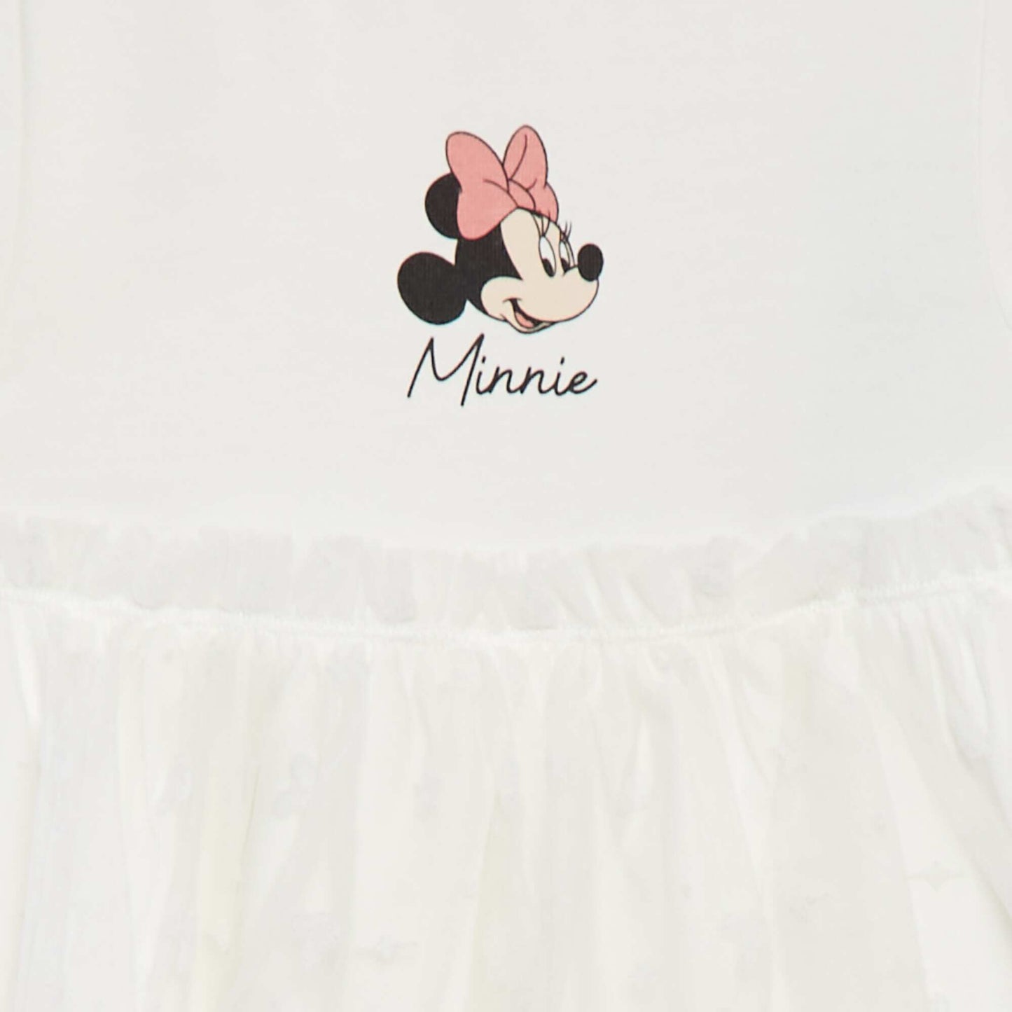 Robe 'Disney' à manches courtes avec bas en tulle BLANC