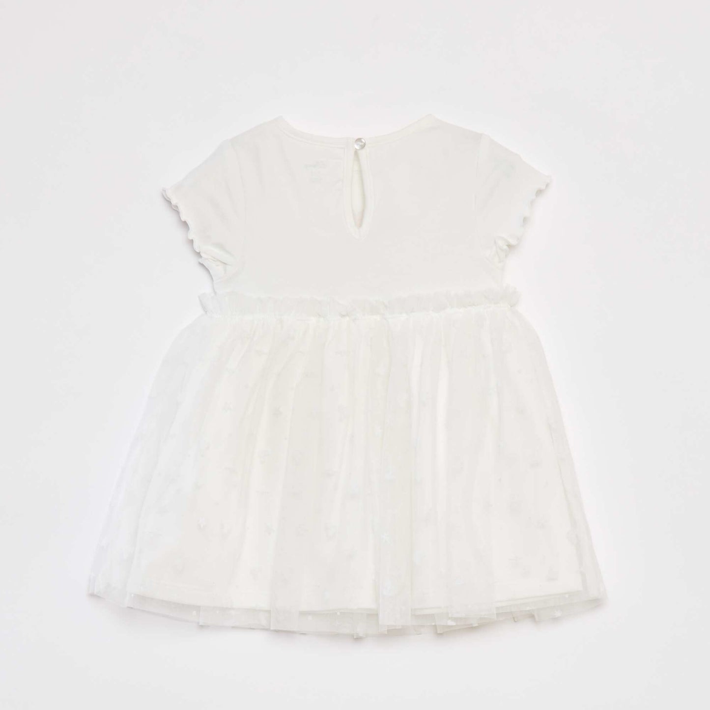 Robe 'Disney' à manches courtes avec bas en tulle BLANC