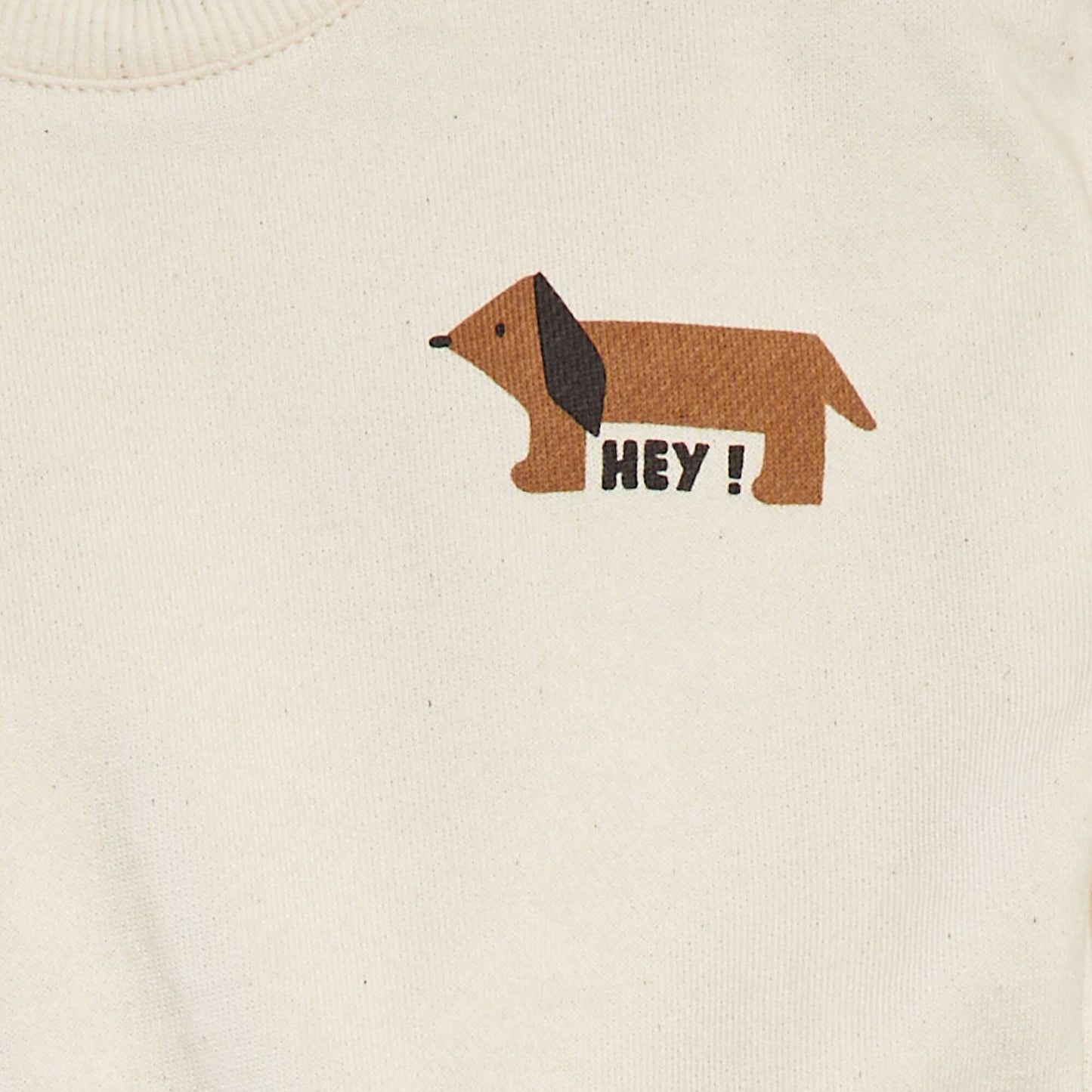Sweat en molleton imprimé recto/verso BEIGE