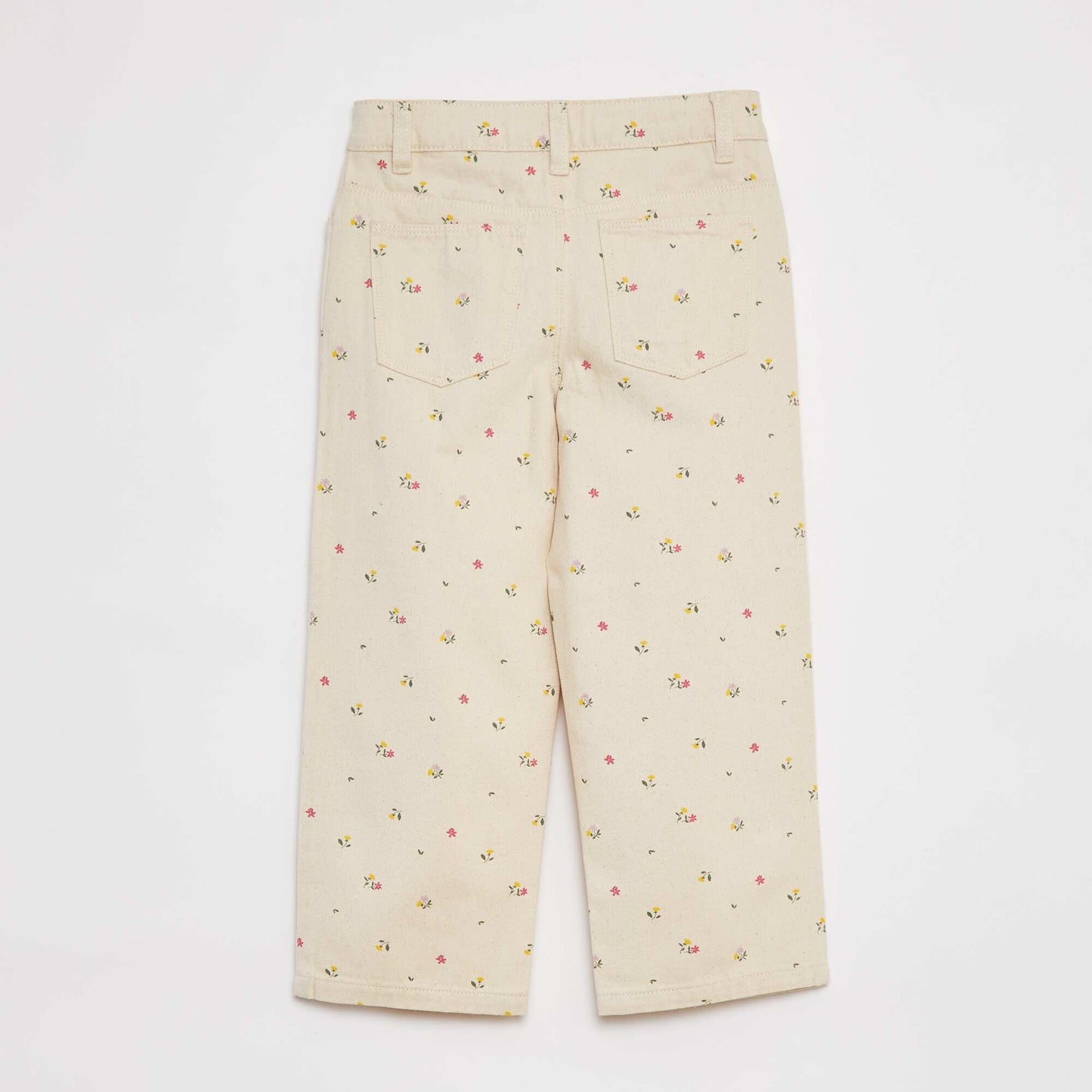 Pantalon denim cropped BLANC