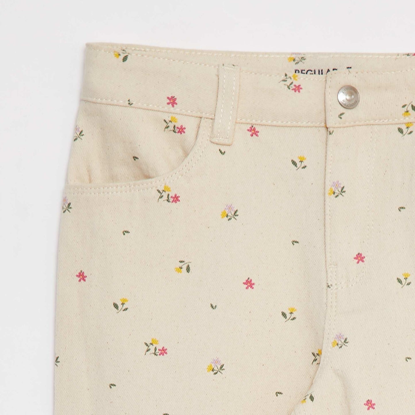 Pantalon denim cropped BLANC