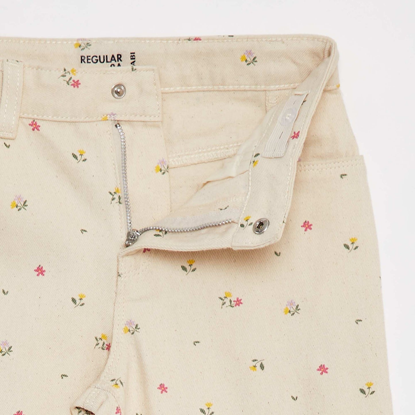 Pantalon denim cropped BLANC
