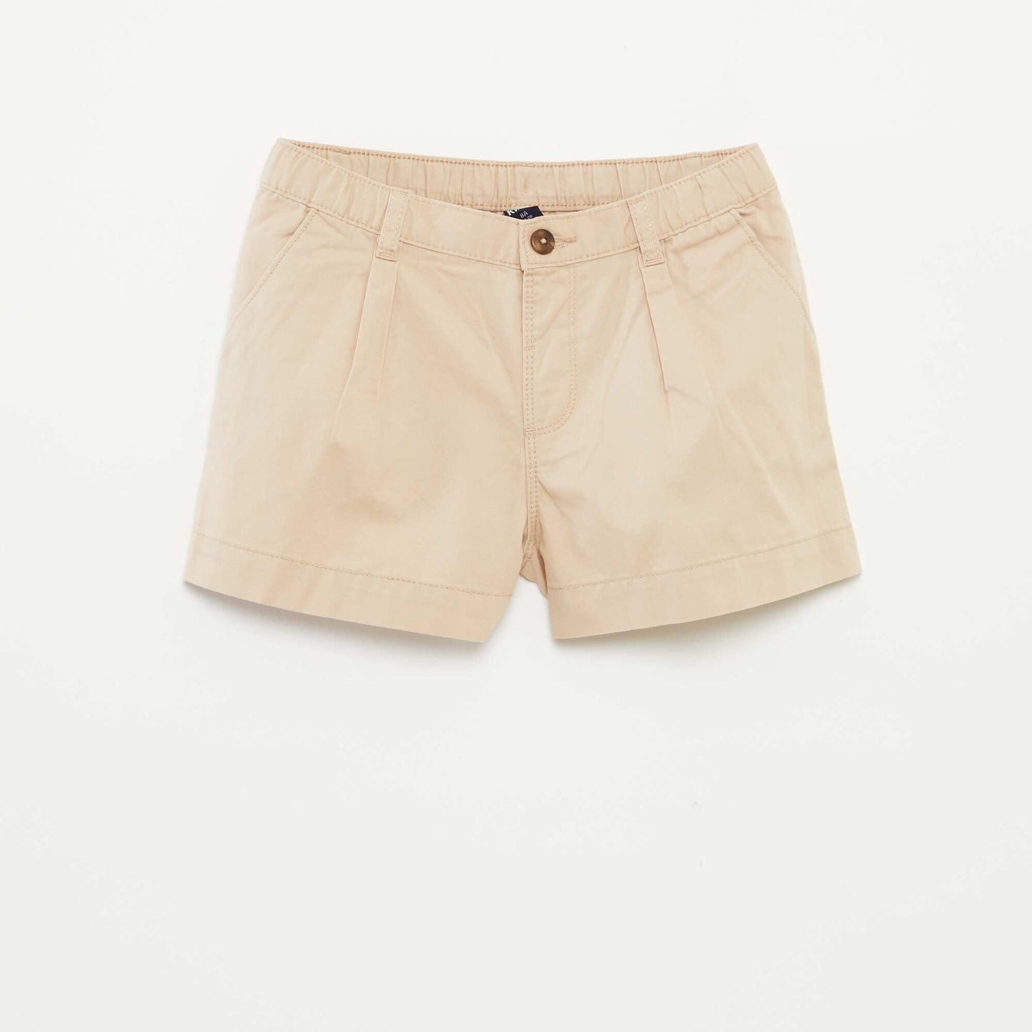 Short uni avec taille ajustable BEIGE