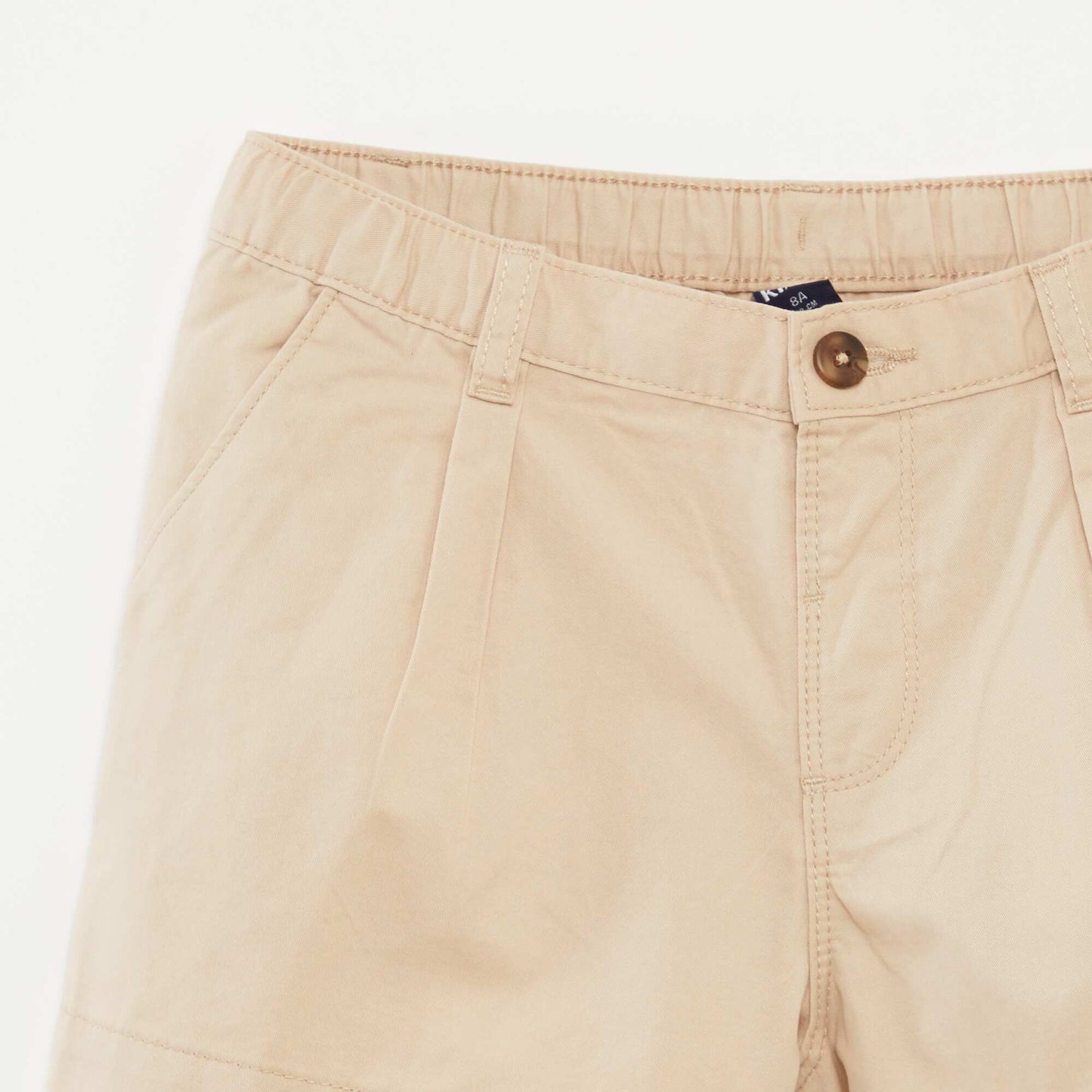 Short uni avec taille ajustable BEIGE