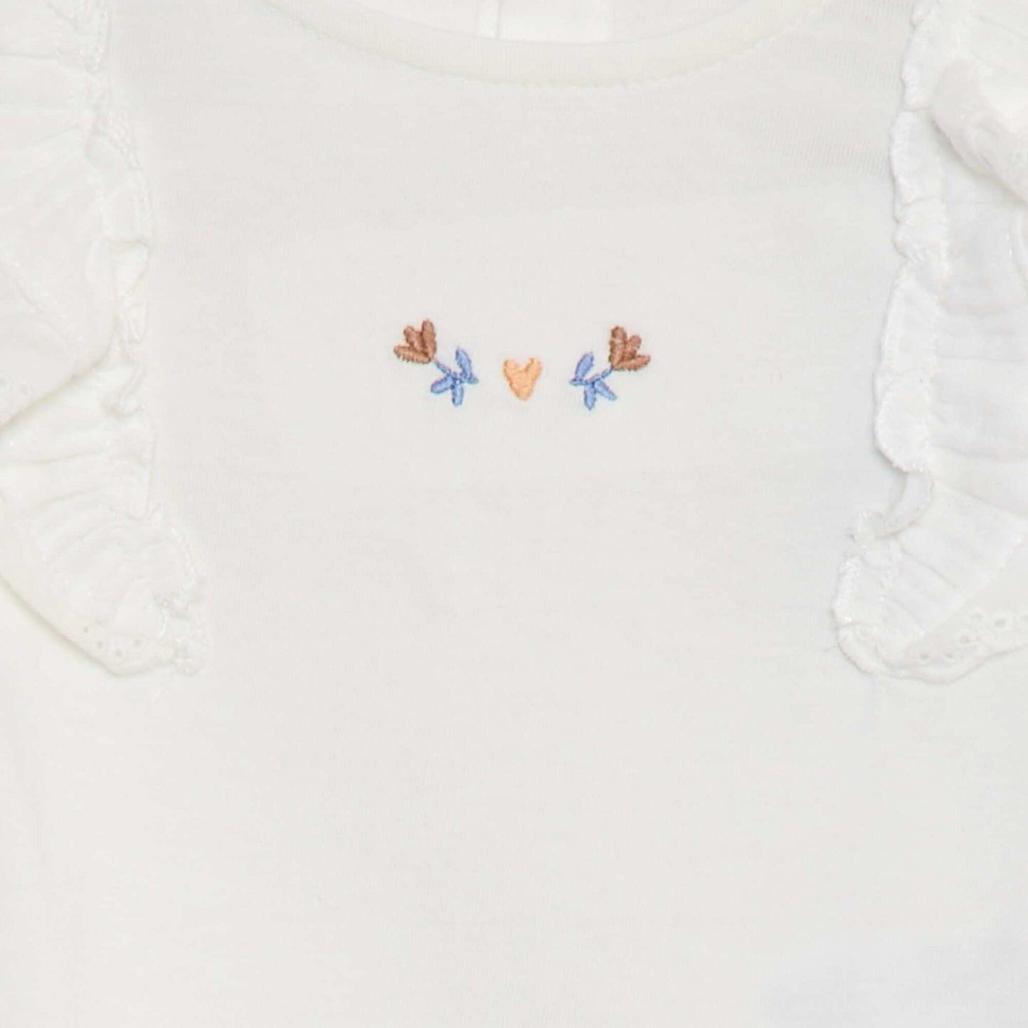 Body en coton avec broderies BLANC