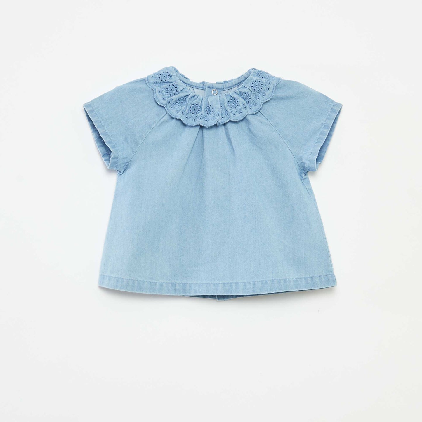 Ensemble blouse à manches courtes + short + chapeau - 3 pièces BLANC