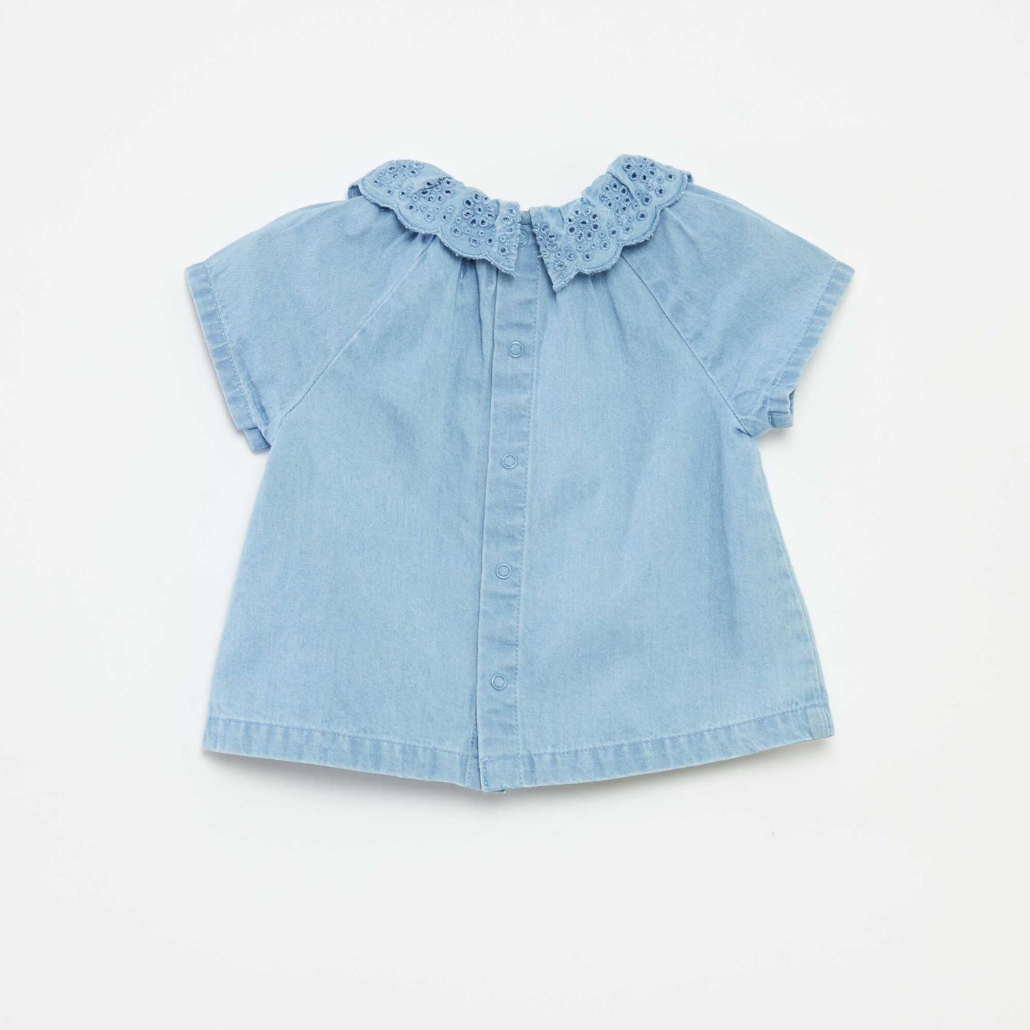 Ensemble blouse à manches courtes + short + chapeau - 3 pièces BLANC