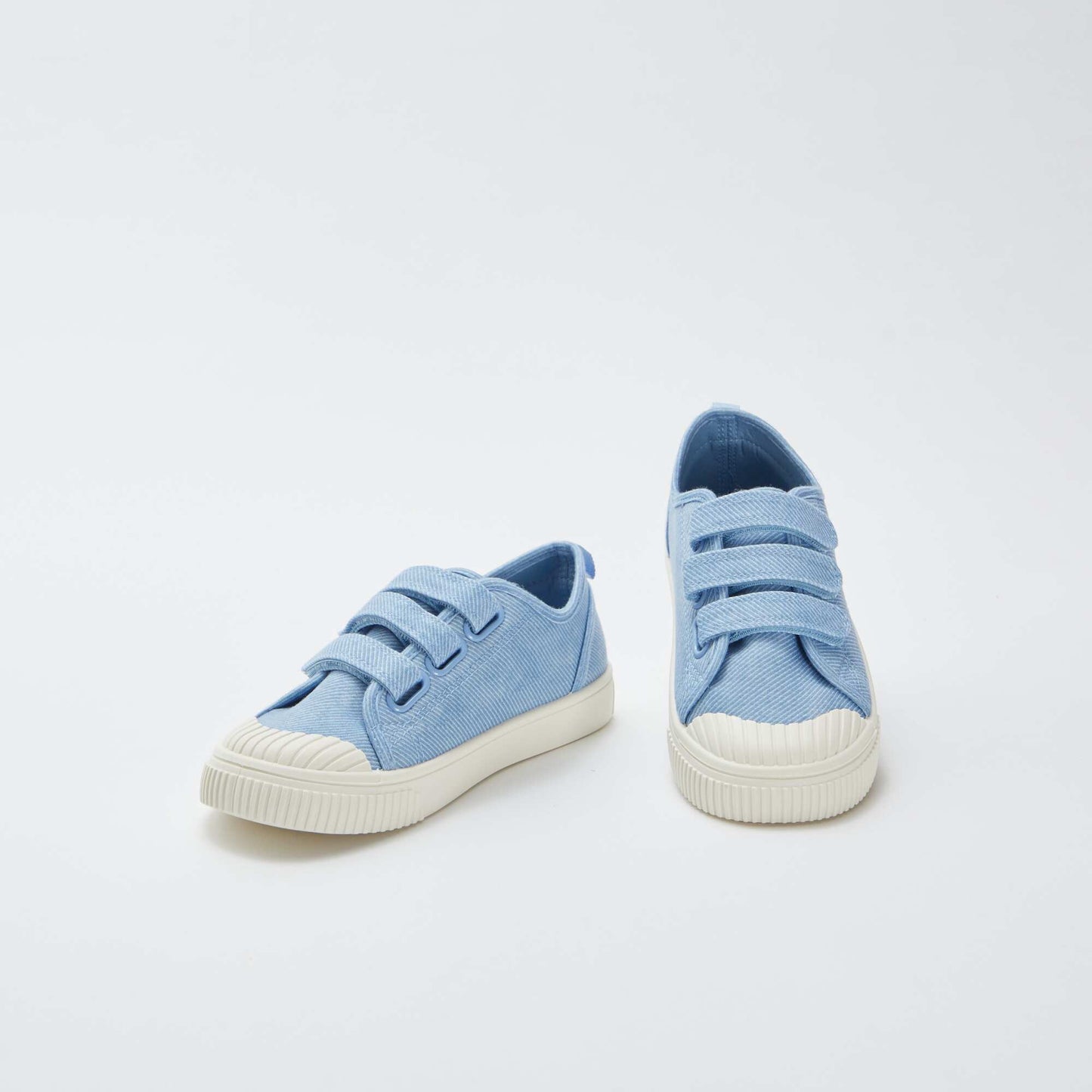 Baskets en toile avec scratchs BLEU