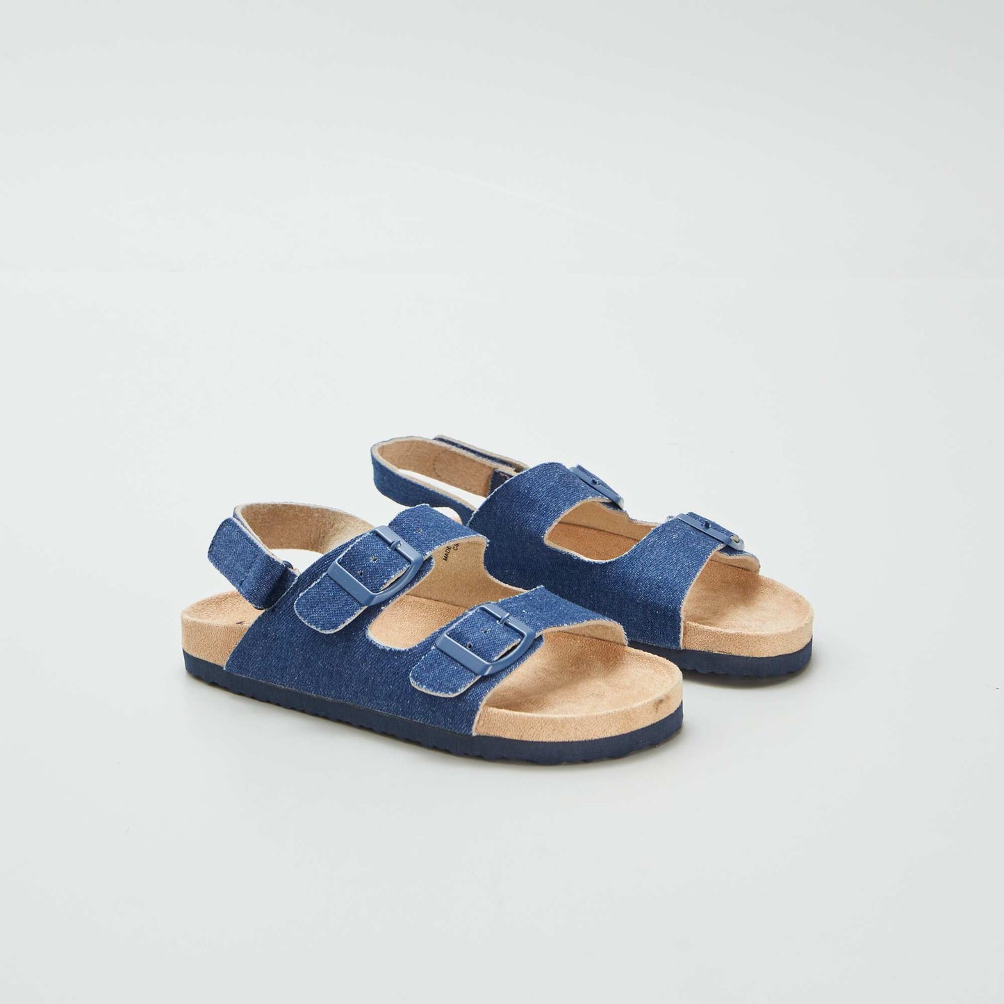 Mules en suédine à scratchs Bleu