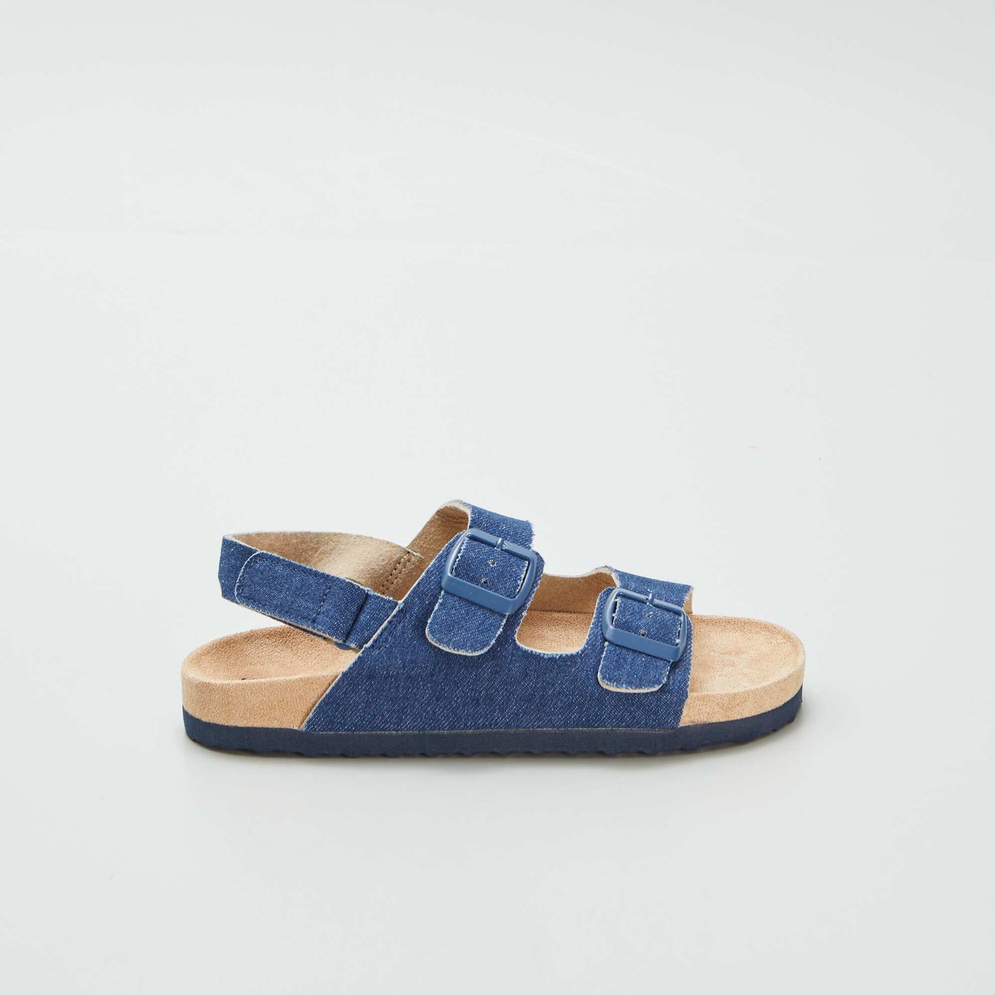 Mules en suédine à scratchs Bleu