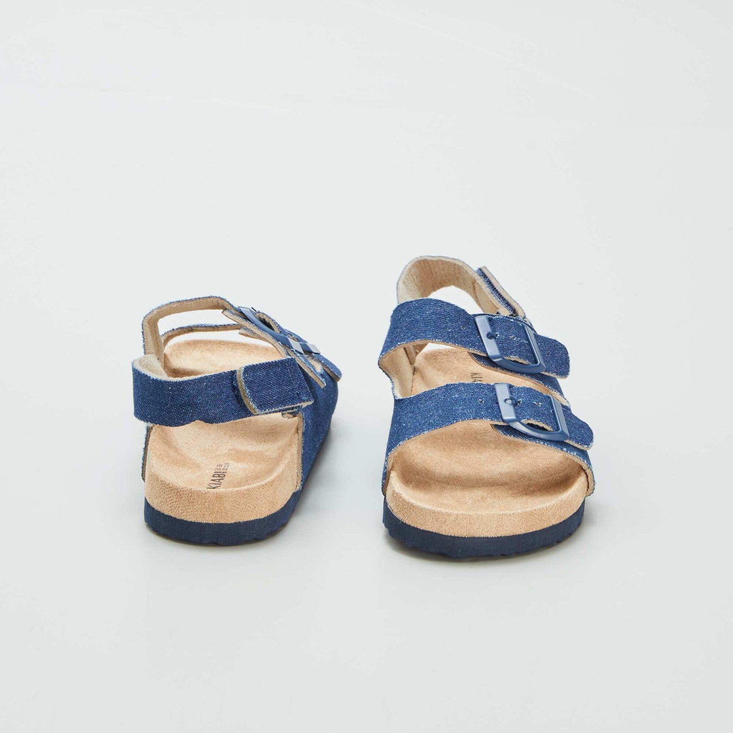Mules en suédine à scratchs Bleu