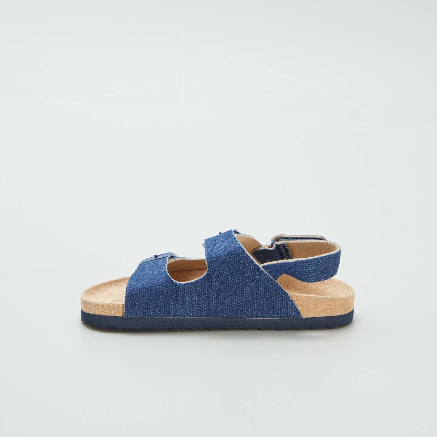 Mules en suédine à scratchs Bleu