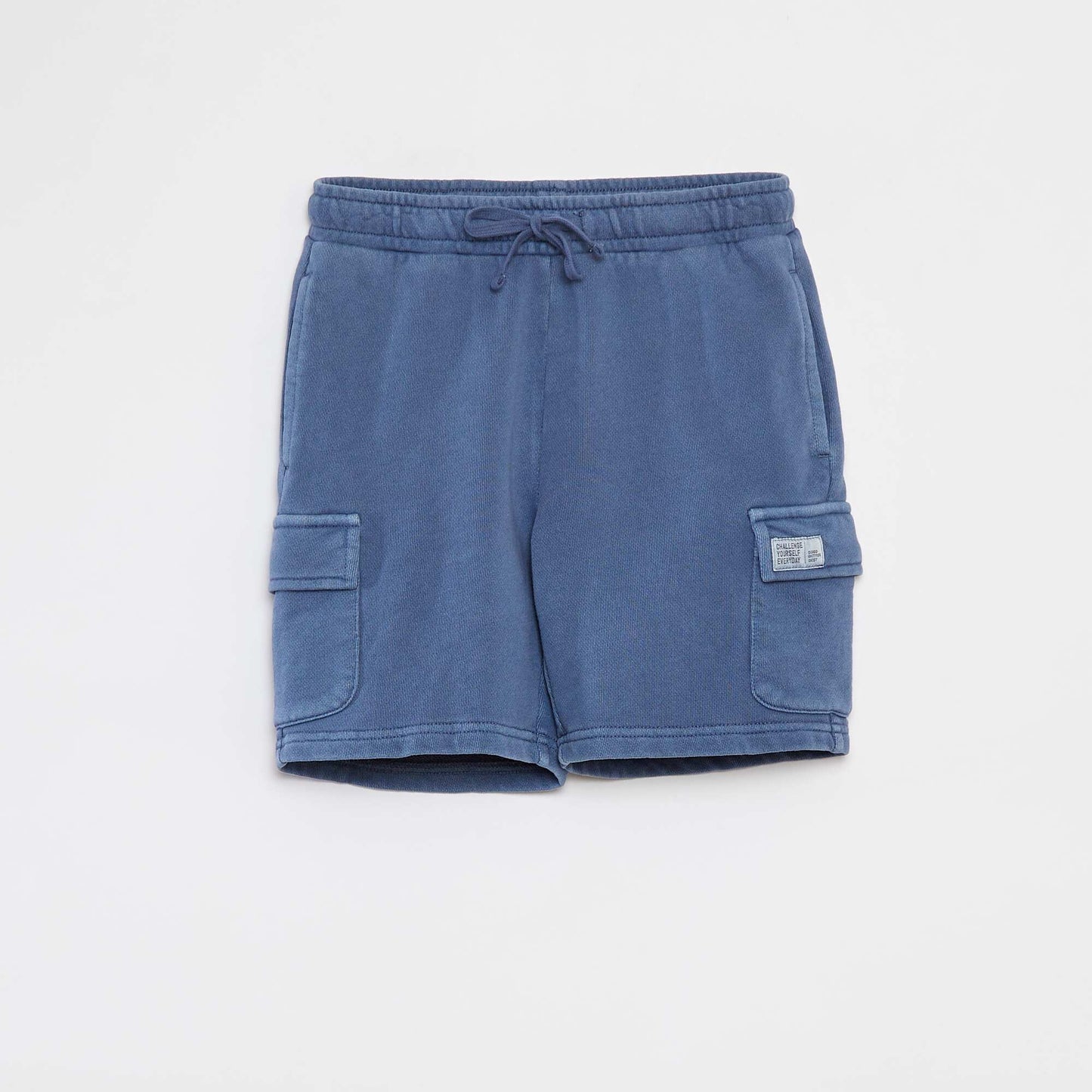 Short en molleton léger avec poche à rabat BLEU