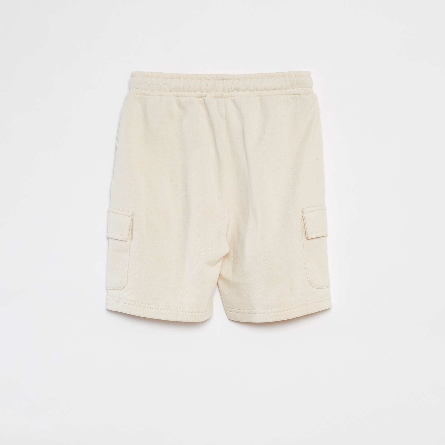 Short en molleton léger avec poche à rabat BLANC