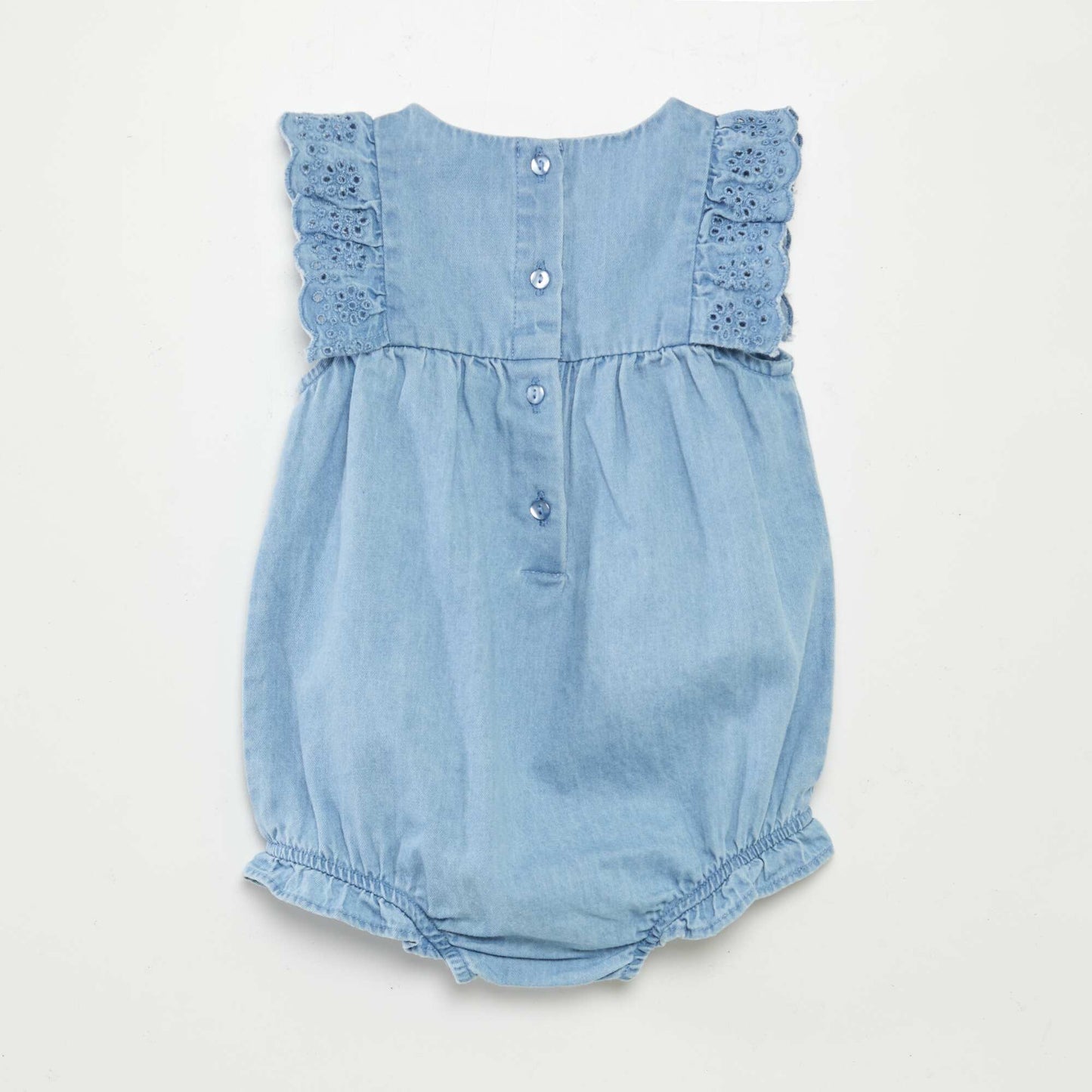 Combinaison en denim avec chaussettes et bandeau assortis - 3 pièces BLEU