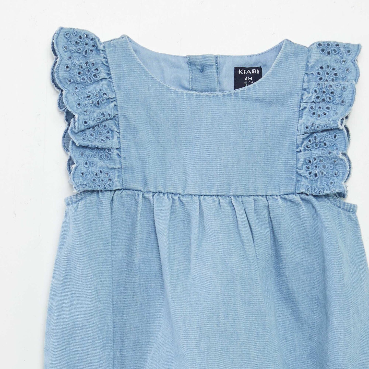 Combinaison en denim avec chaussettes et bandeau assortis - 3 pièces BLEU