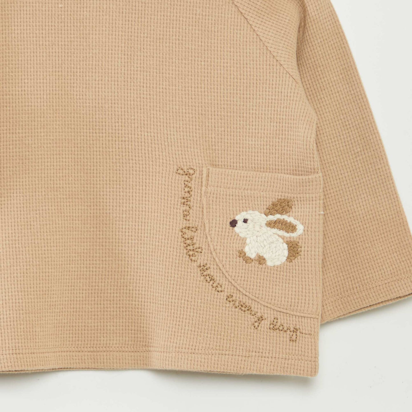 T-shirt à manches longues brodé BEIGE