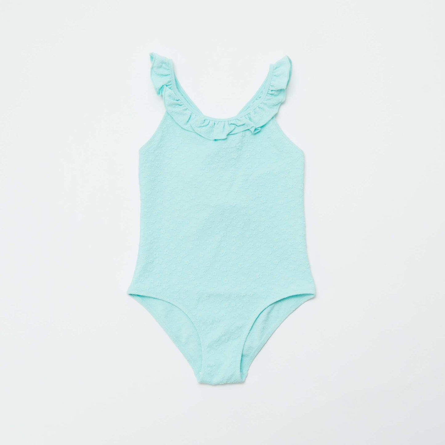 Maillot de bain brodé avec volants - 1 pièce BLEU