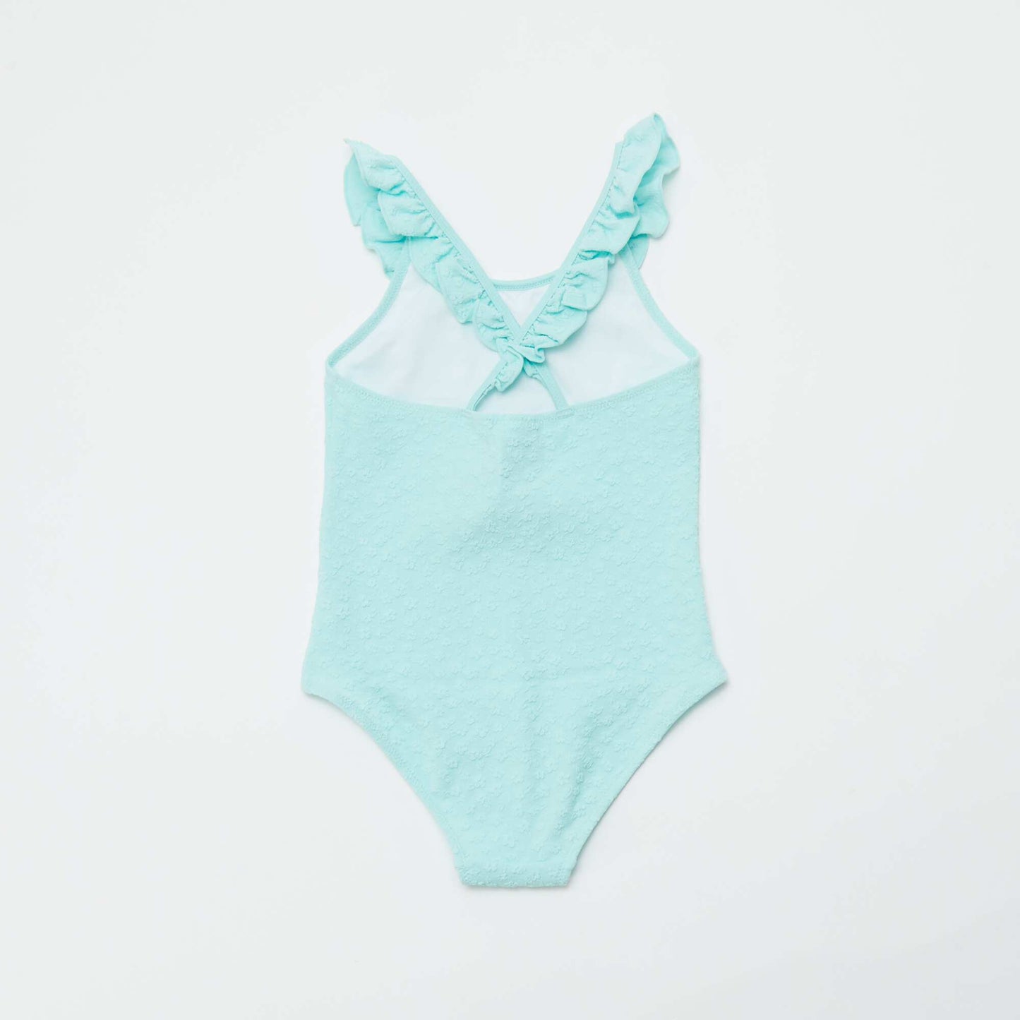 Maillot de bain brodé avec volants - 1 pièce BLEU