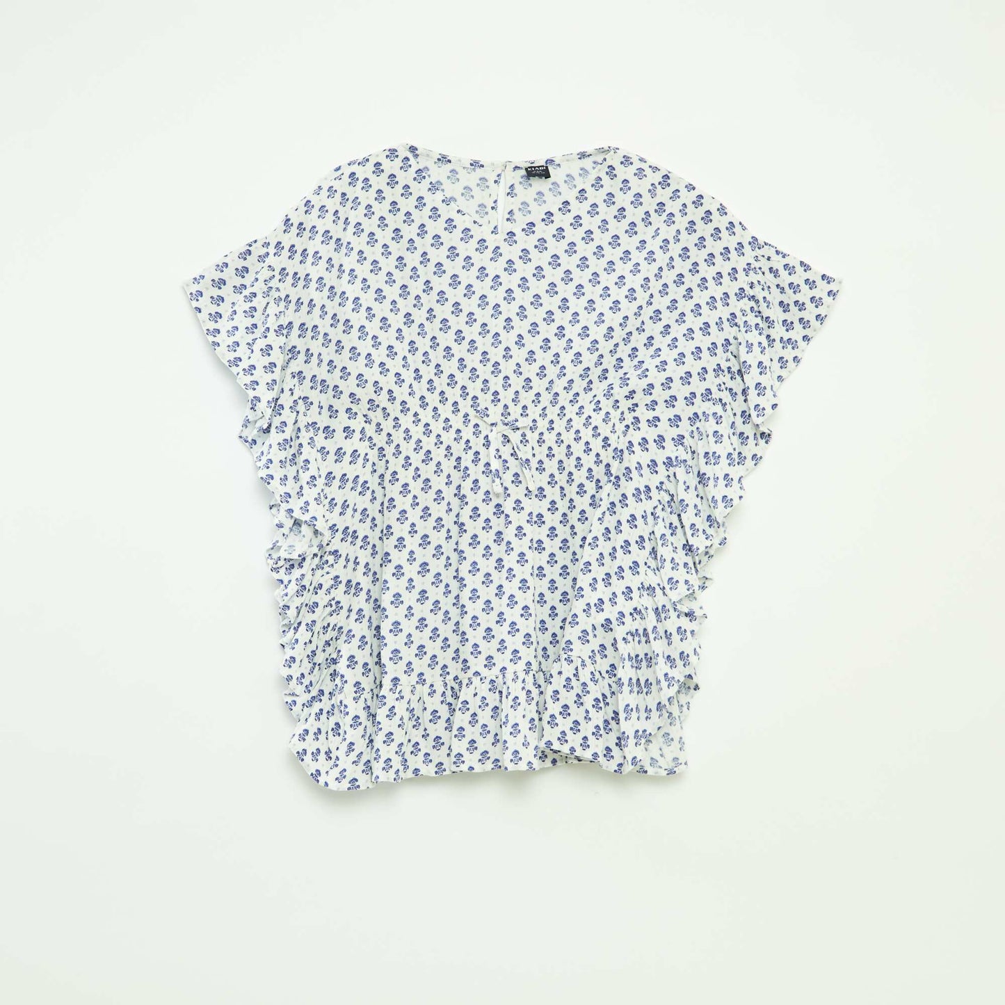 Robe à volants avec imprimé BLANC