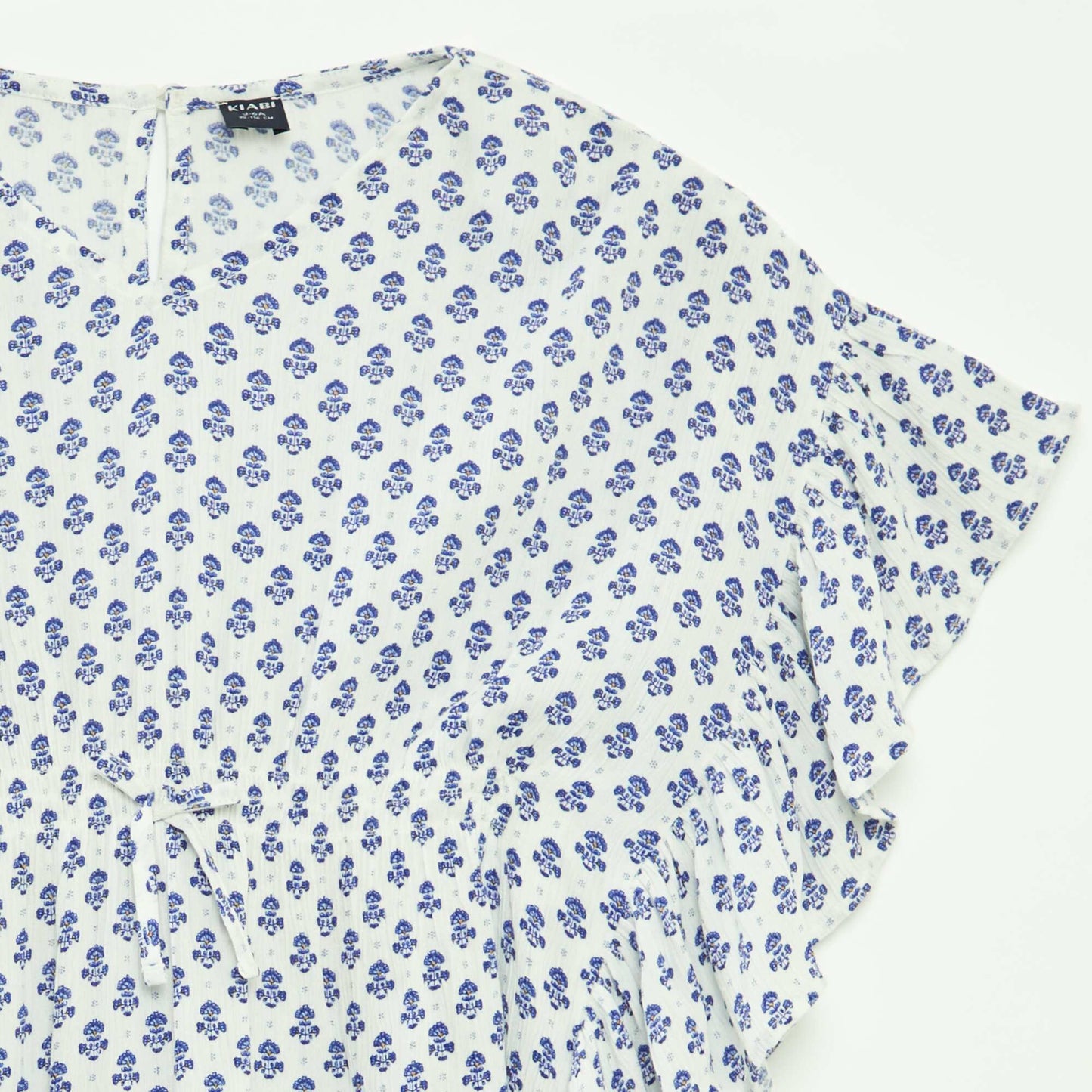 Robe à volants avec imprimé BLANC