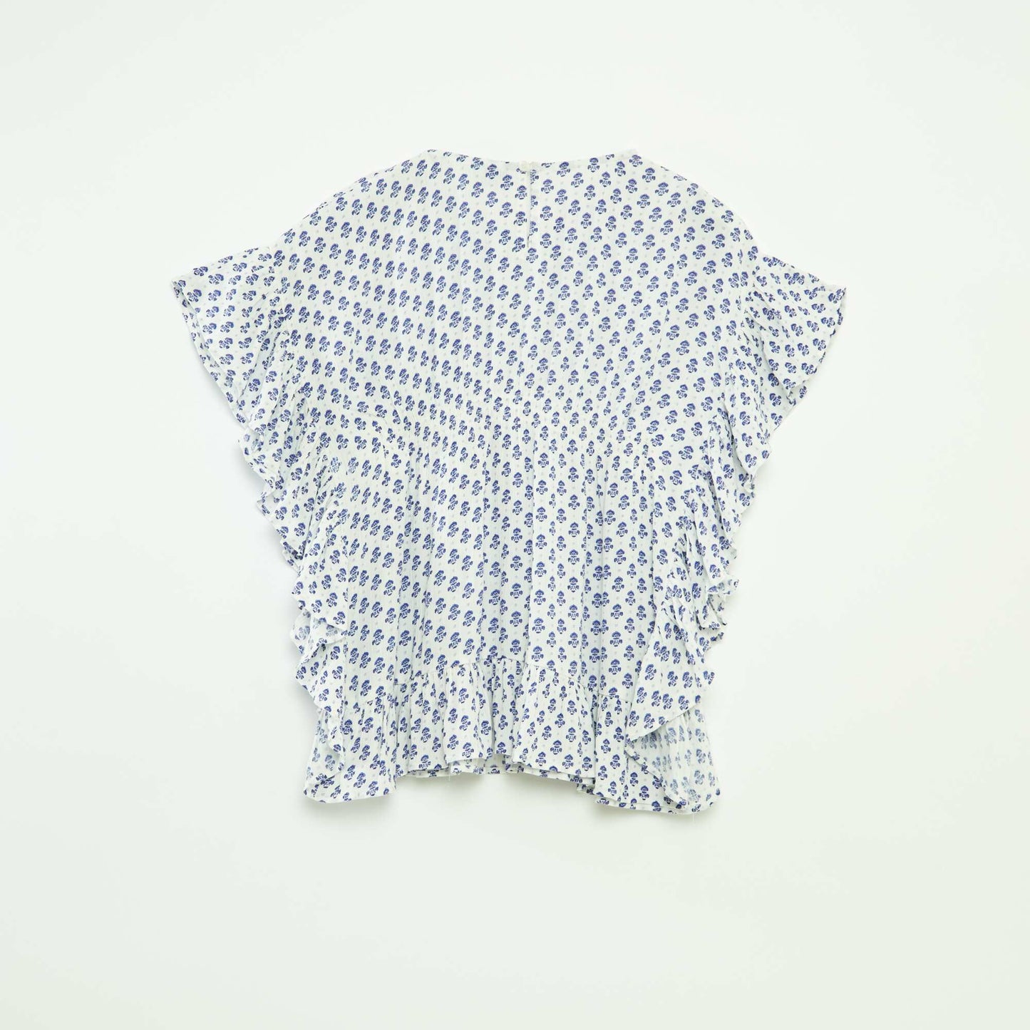 Robe à volants avec imprimé BLANC
