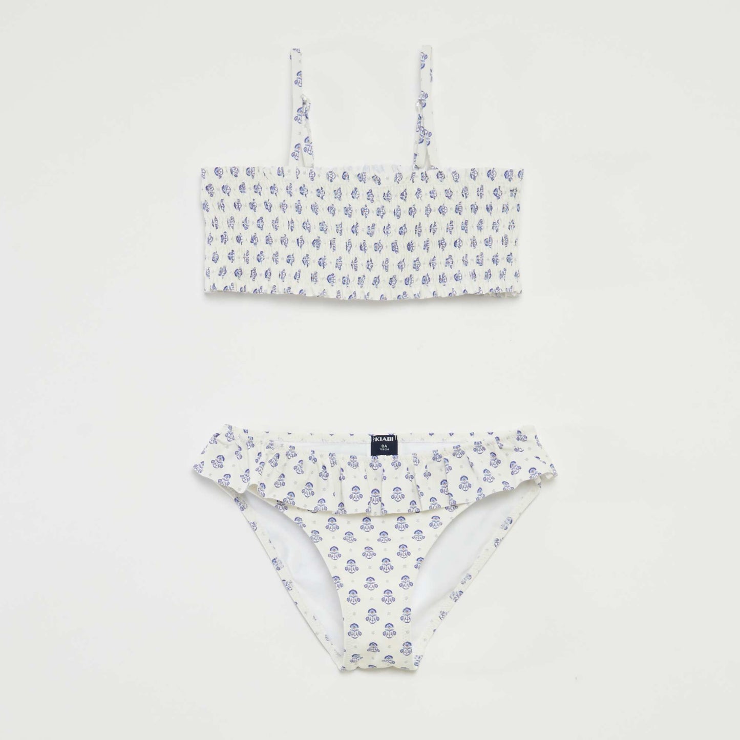 Maillot de bain fleuri - 2 pièces BLANC