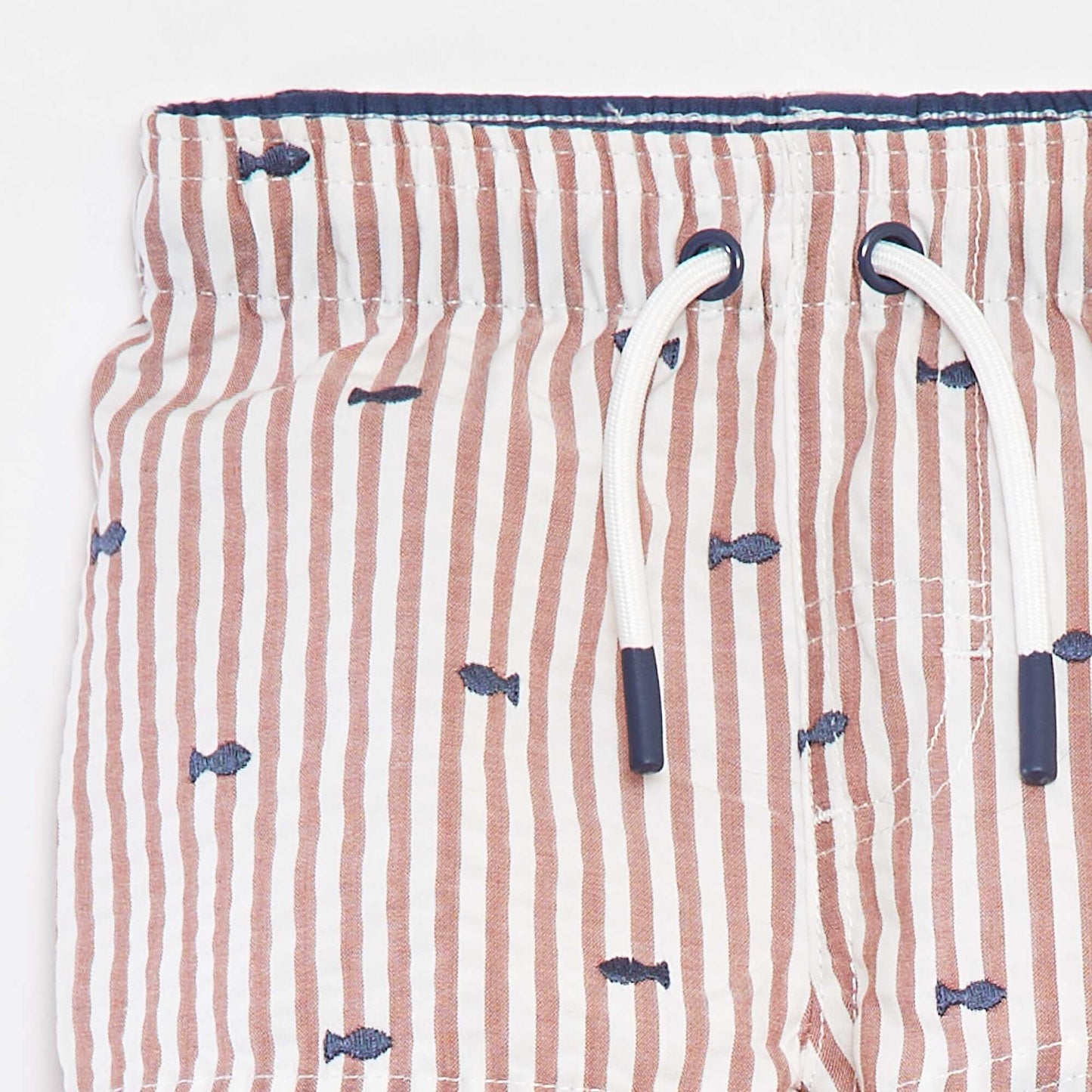 Short de bain à motif MARRON