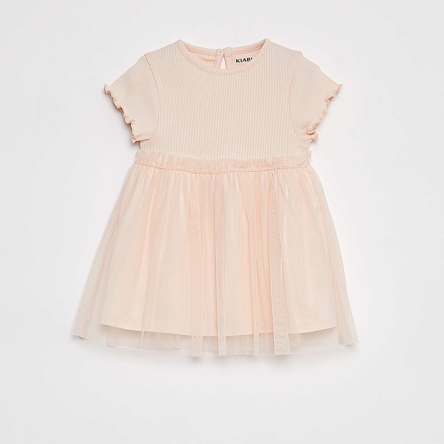 Robe à manches courtes avec bas en tulle ROSE