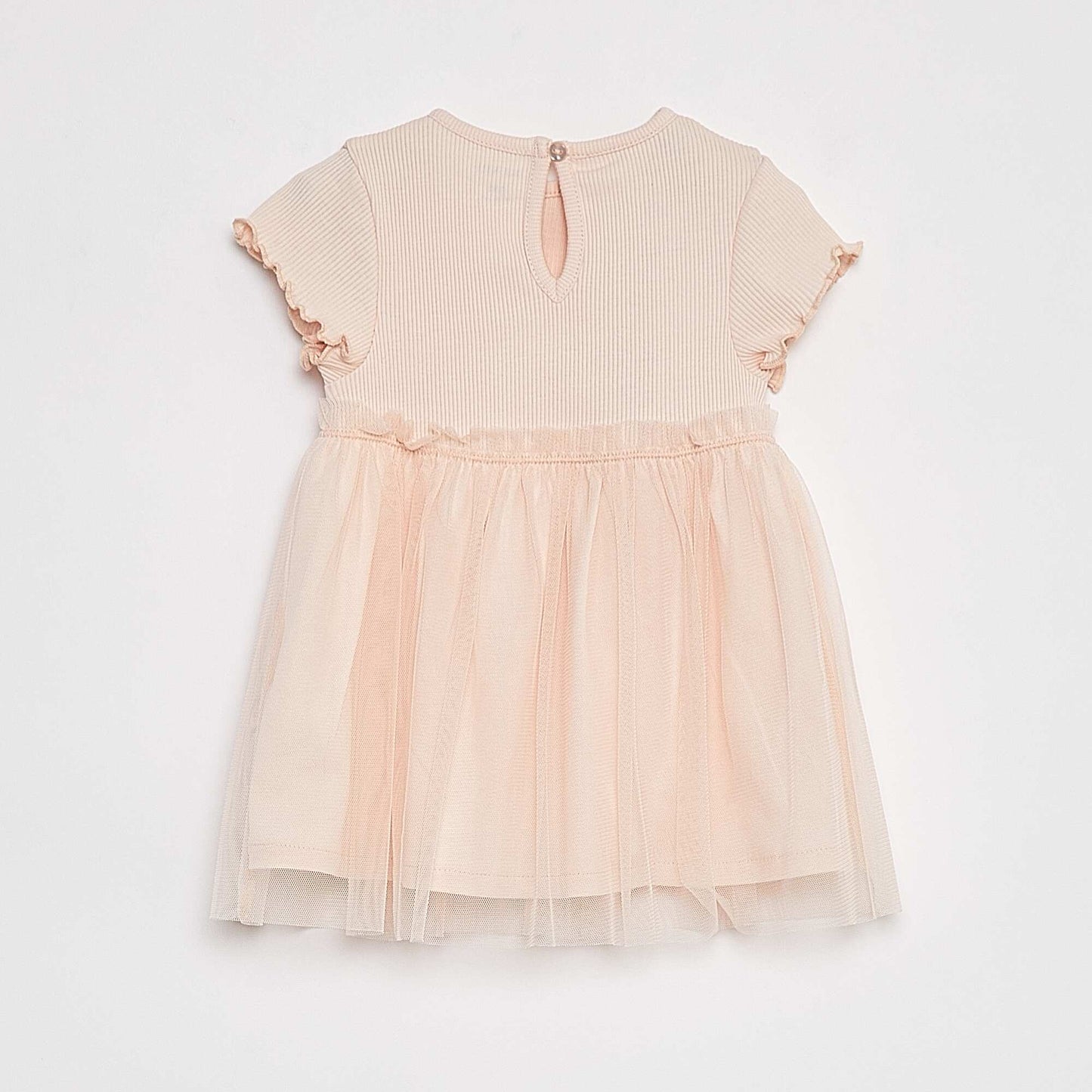Robe à manches courtes avec bas en tulle ROSE
