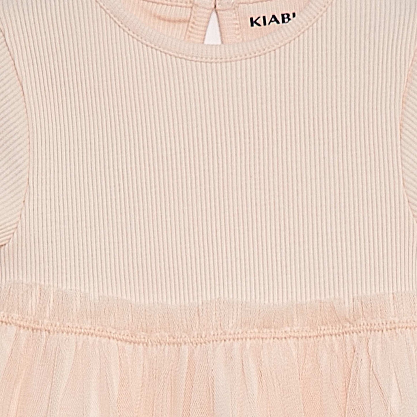 Robe à manches courtes avec bas en tulle ROSE