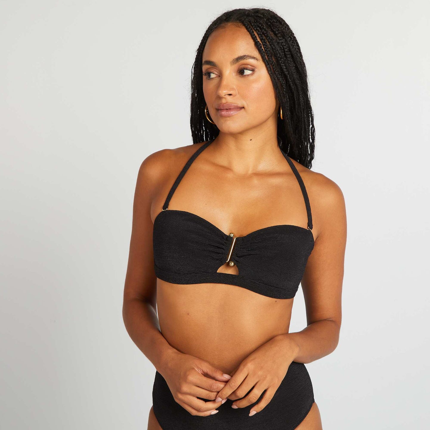 Bandeau de bain avec bijou entrebonnet NOIR
